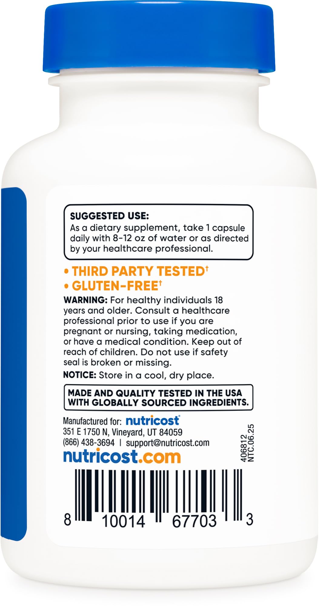 Nutricost Zinc Carnosine 86mg Capsules, 120 Count