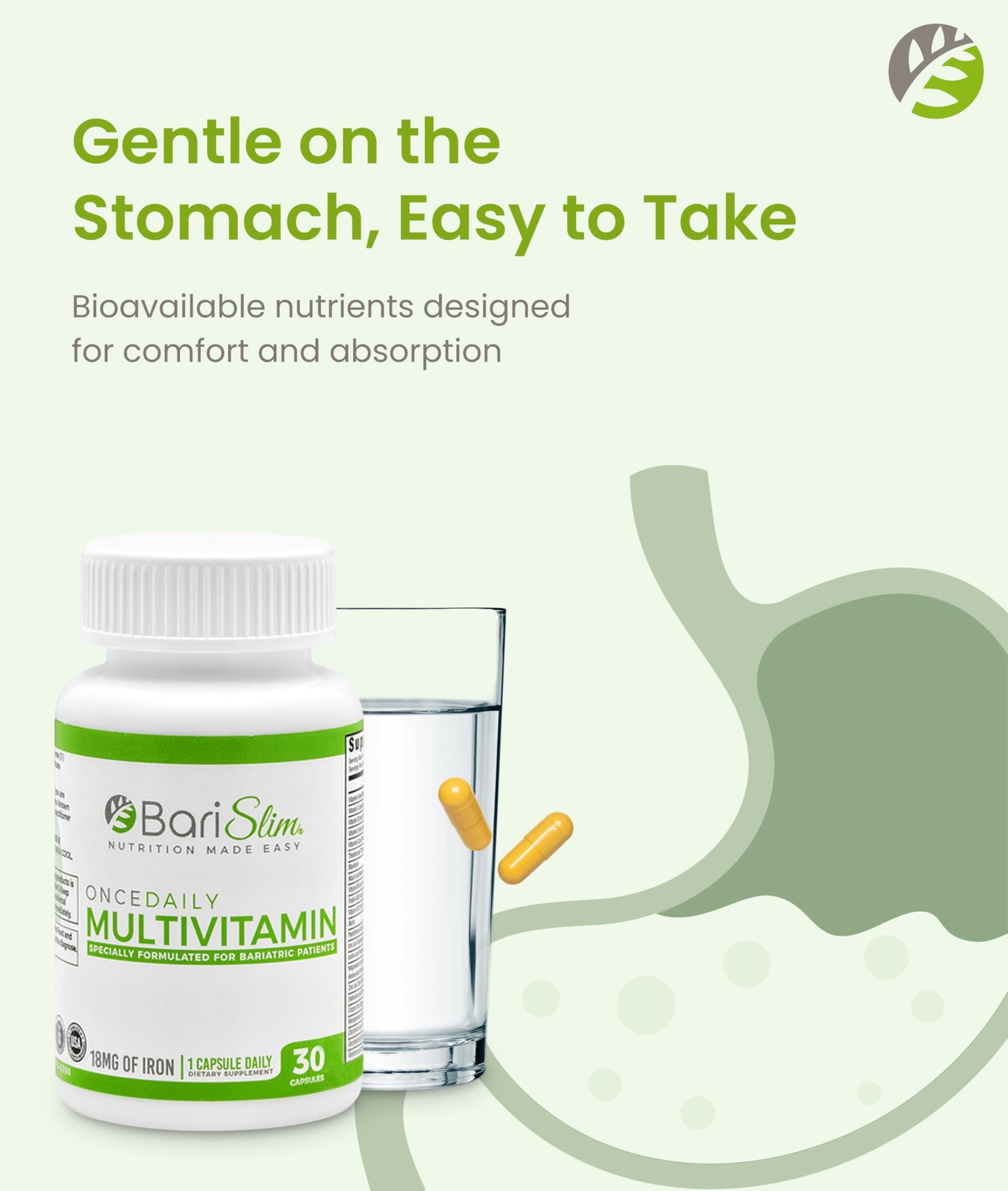 BariSlim Once Daily Bariatric Multivitamin Capsule, 30 Count