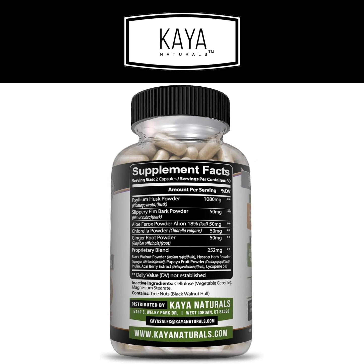 Kaya Naturals Psyllium Husk Capsules 120 Capsules