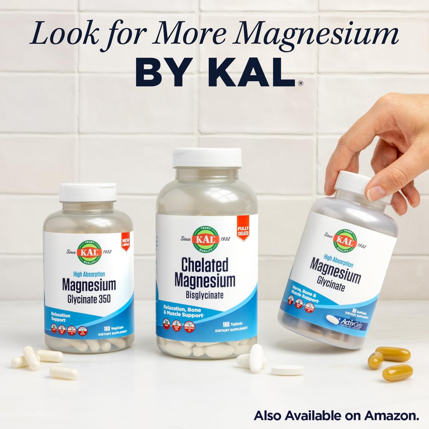 KAL Magnesium 400 mg Broad Spectrum Supplement Tablet, 60 Tablets