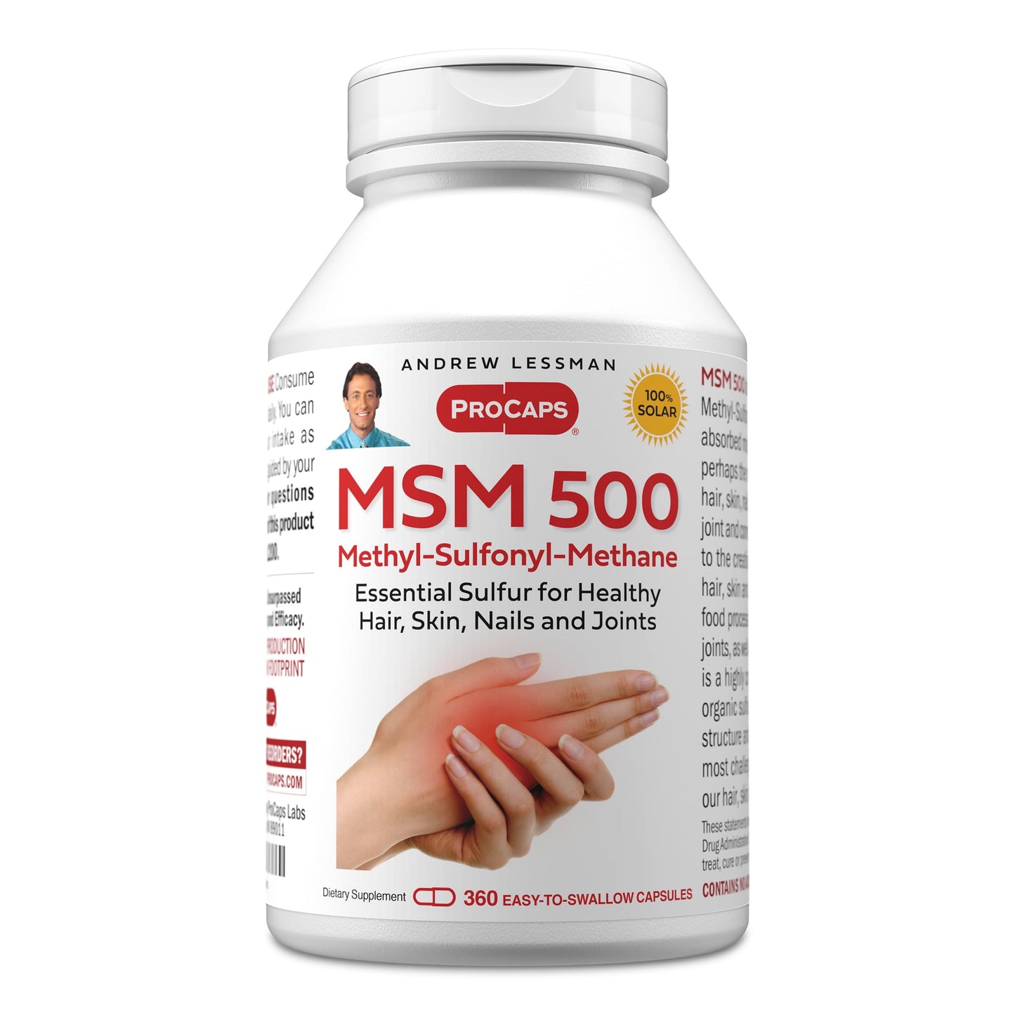 Andrew Lessman MSM 500 Organic Sulfur Supplement Capsules 360