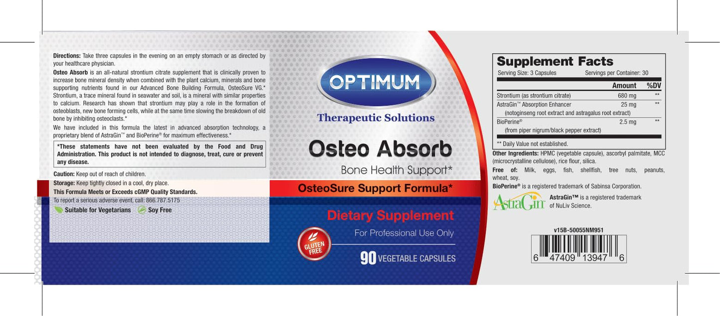 Optimum Therapeutic Solutions Osteo Absorb Capsule 90 Count