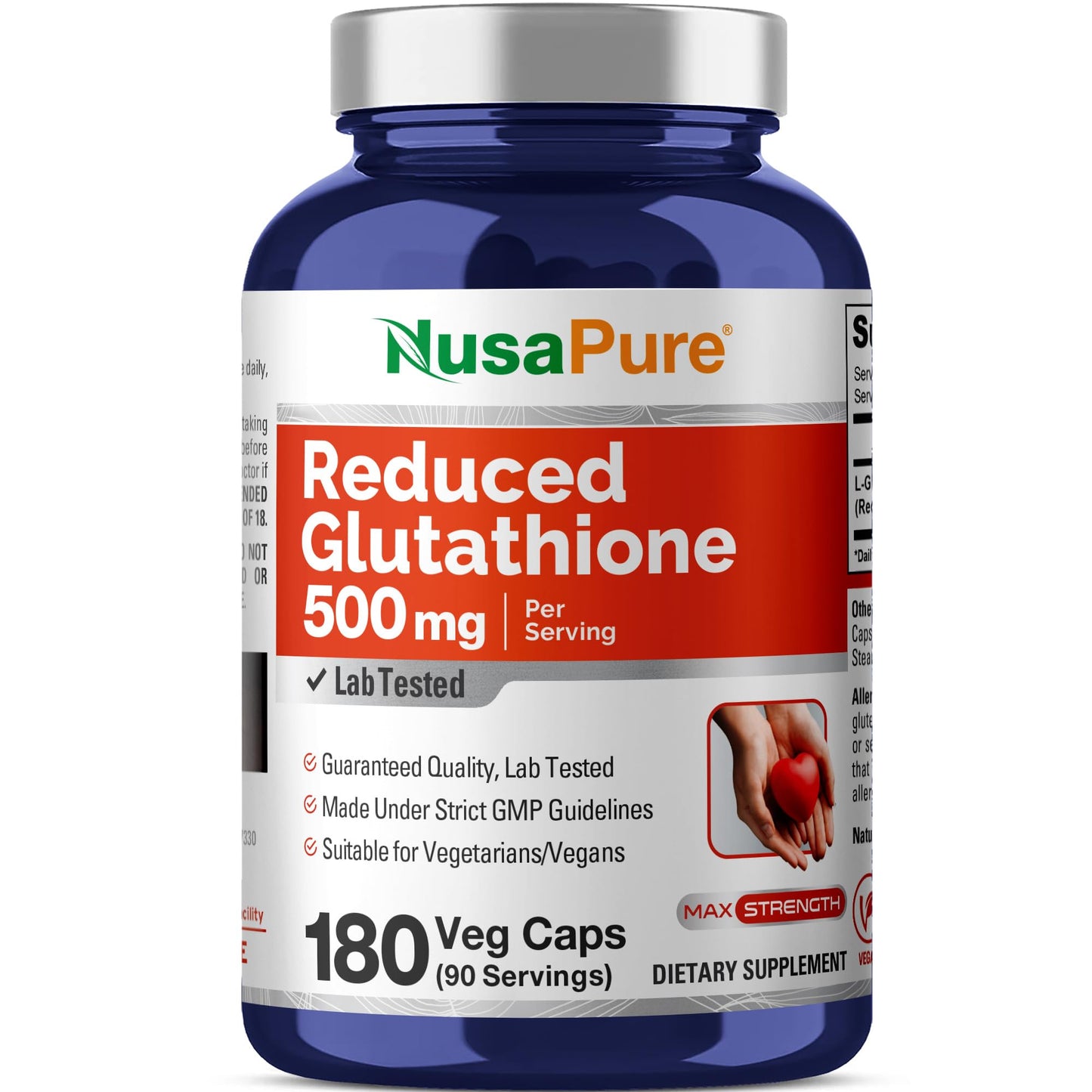 NusaPure Reduced Glutathione 500mg Capsule, 180 Count