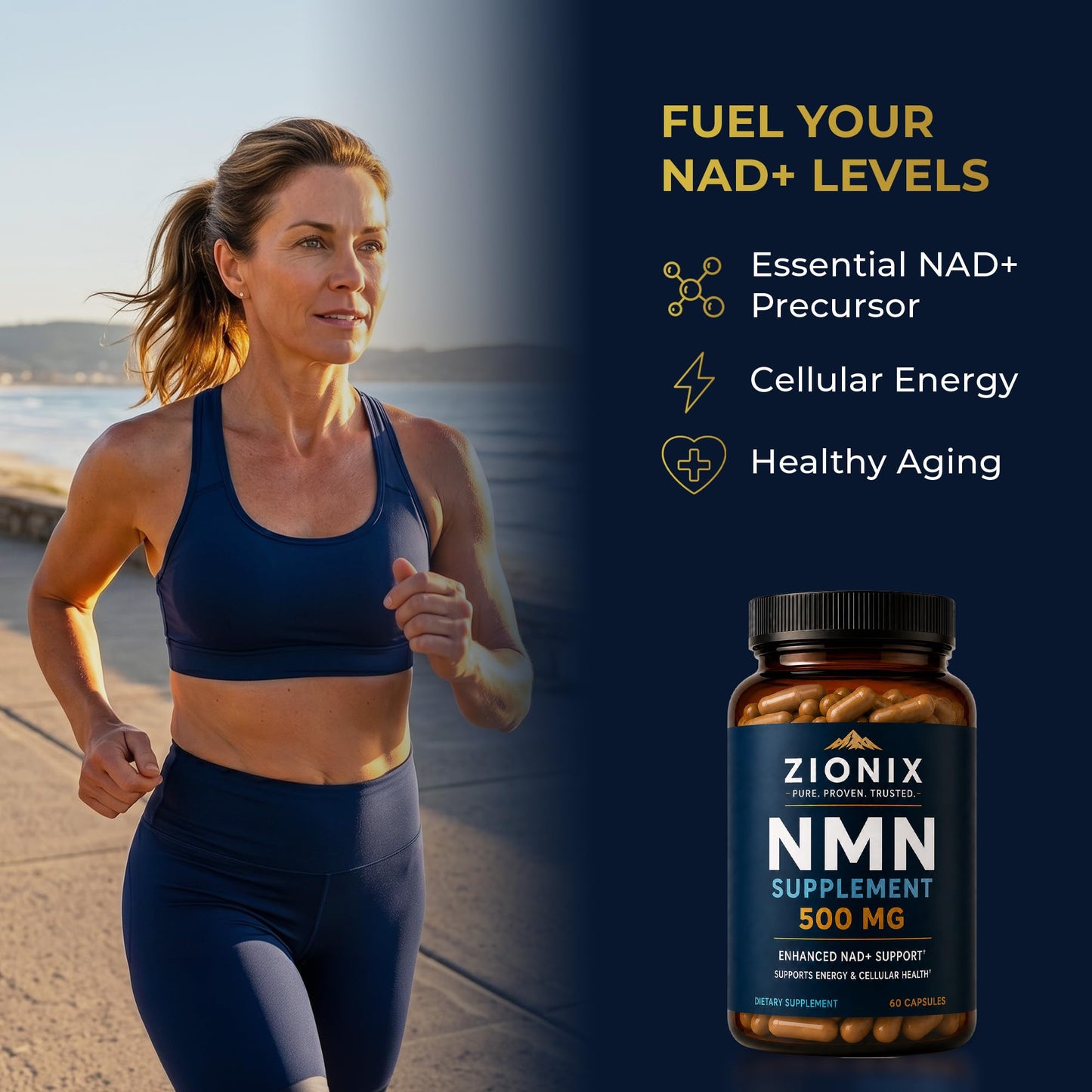 Zionix NMN Supplement 500mg Capsule, 1 Count