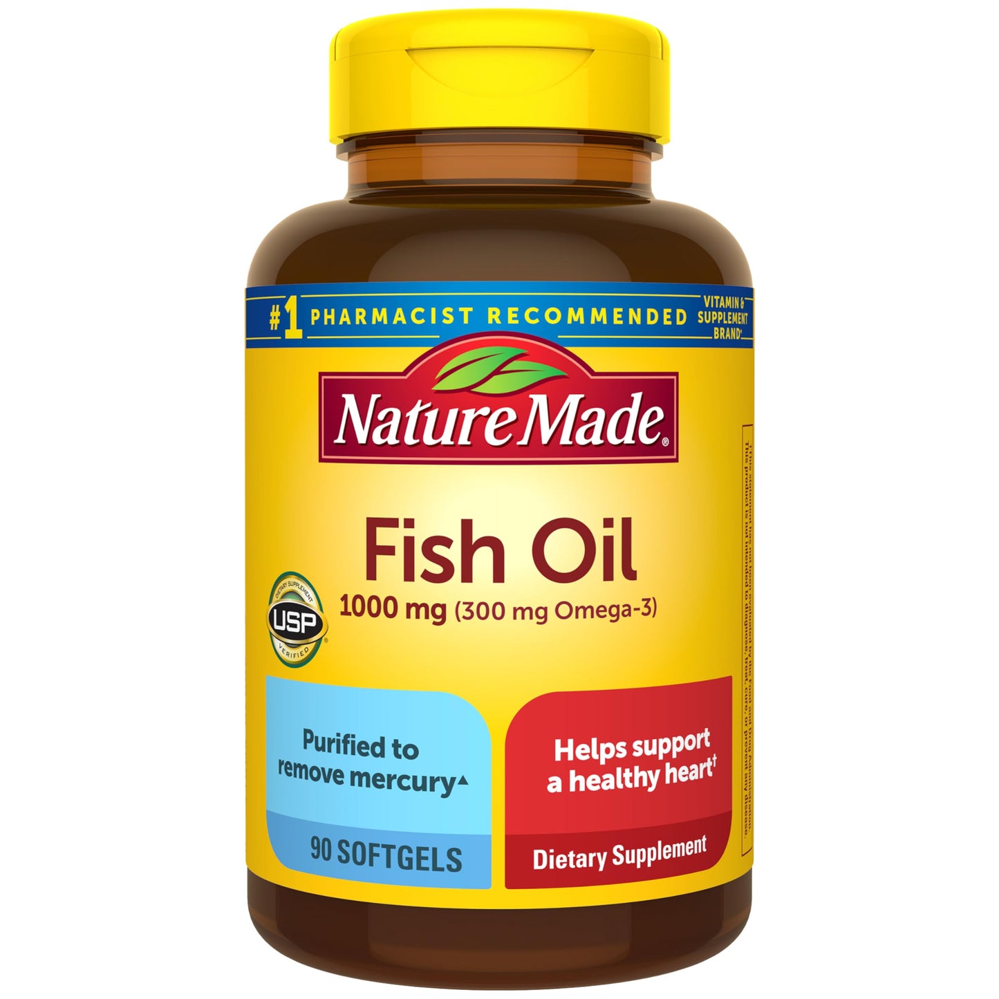 Nature Made Fish Oil Omega-3 Softgels, 90 Count