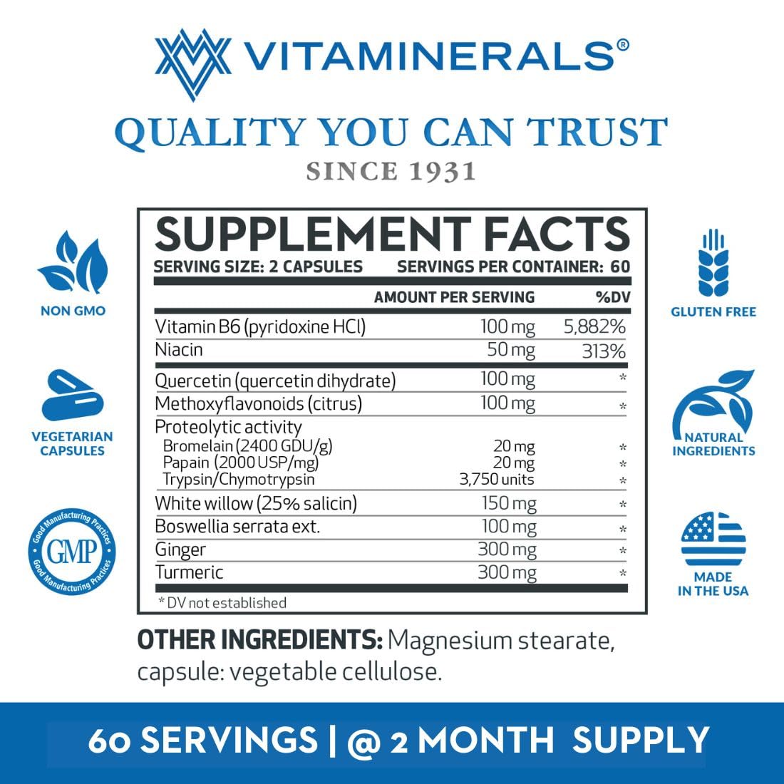 Vitaminerals 121+ Inflamax Plus Capsules, 60 Count