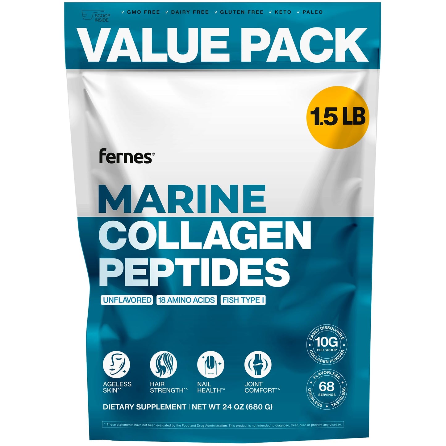 Fernes Marine Collagen Peptides Powder 24