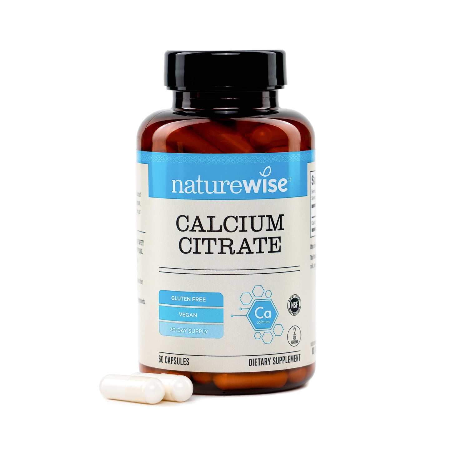 NatureWise Calcium Citrate 300mg Capsules, 60 Count
