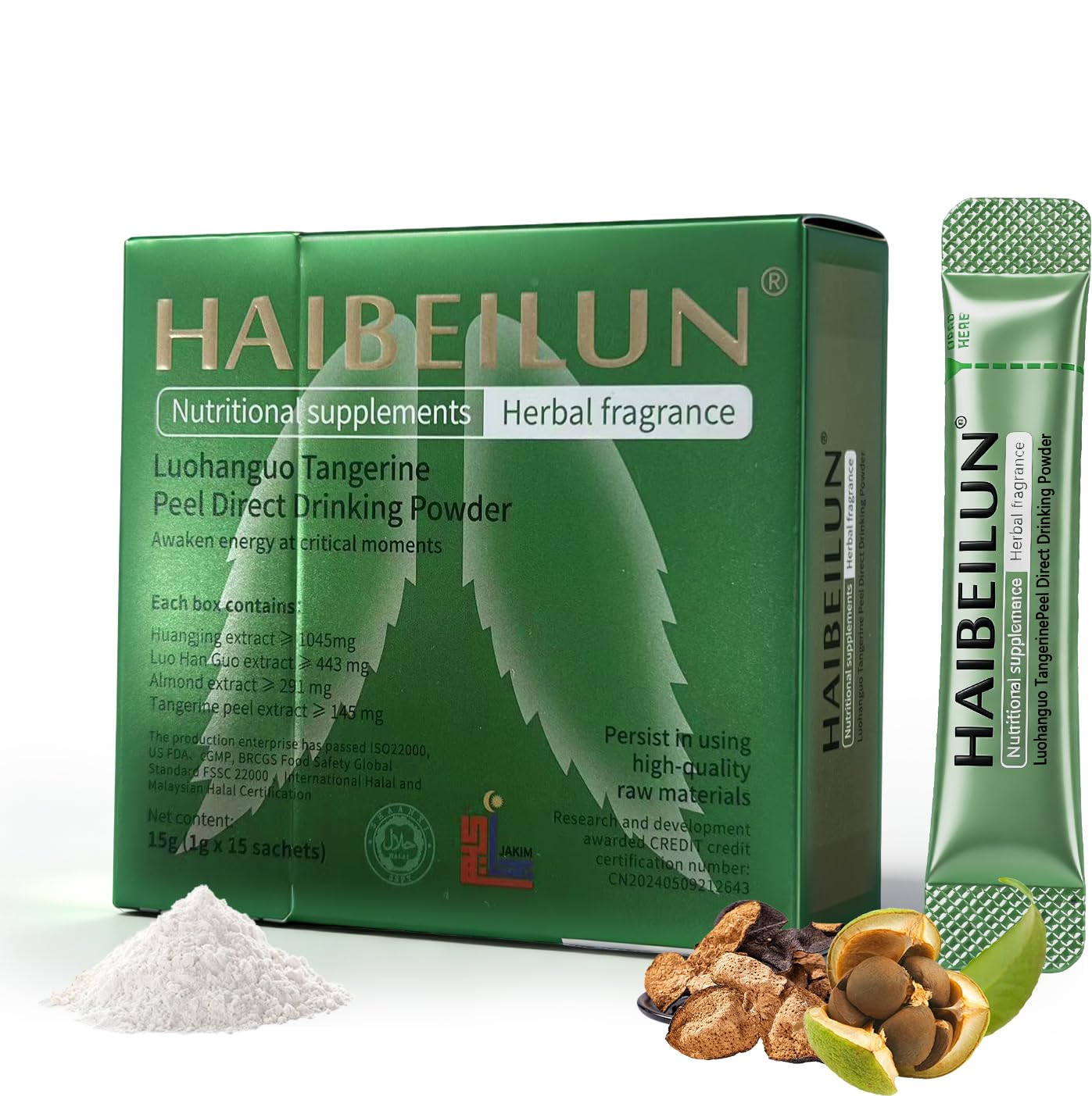 HAIBEILUN Natural Herbal Lung Throat Support Supplement Powder 0.52