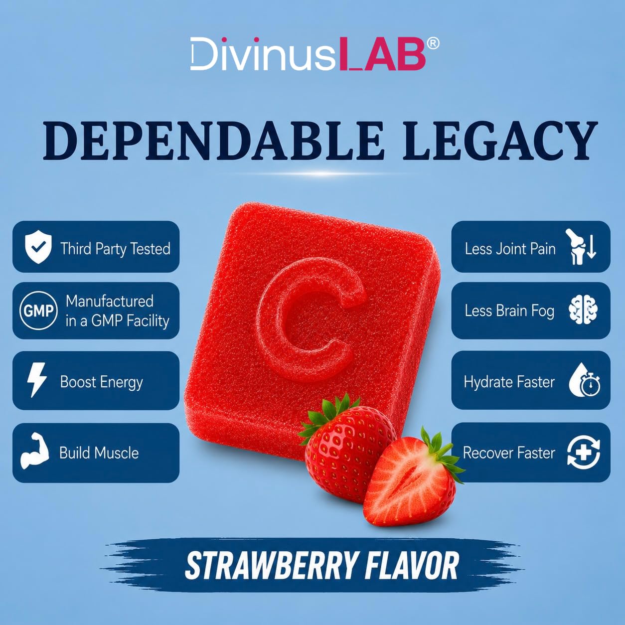 DivinusLab Creatine Monohydrate Gummies 120 Count