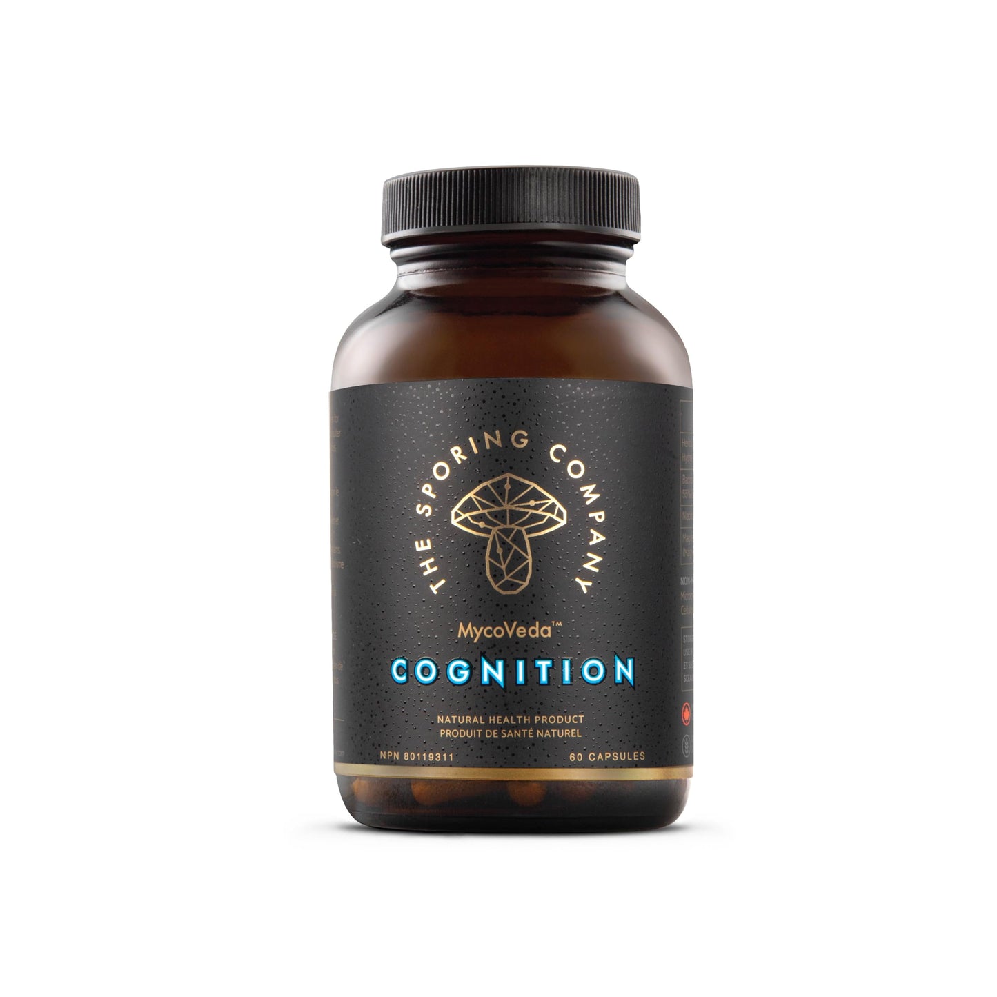 The Sporing Company Mycoveda Cognition Lions Mane Mushroom, Bacopa Monnieri Capsules, 60 Count