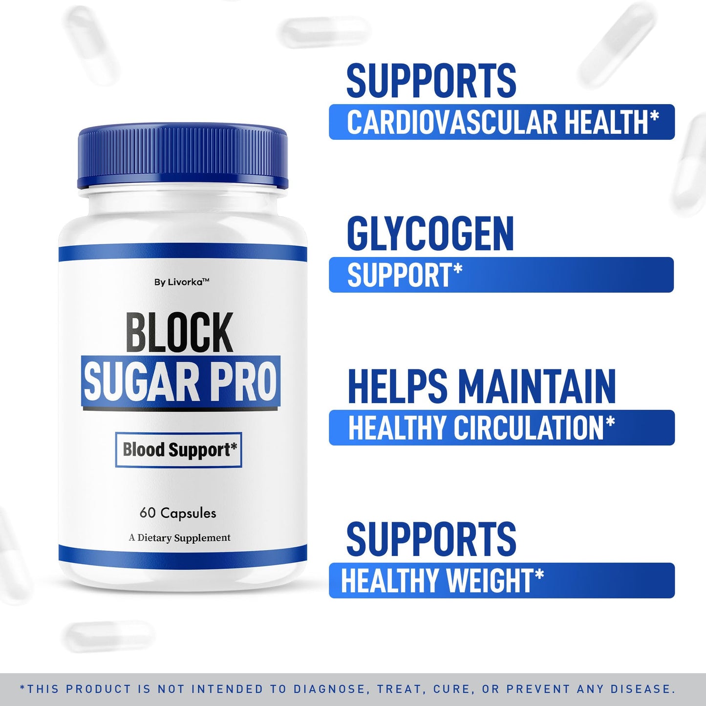 LIVORKA Block Sugar Pro Capsules, 300 Capsules