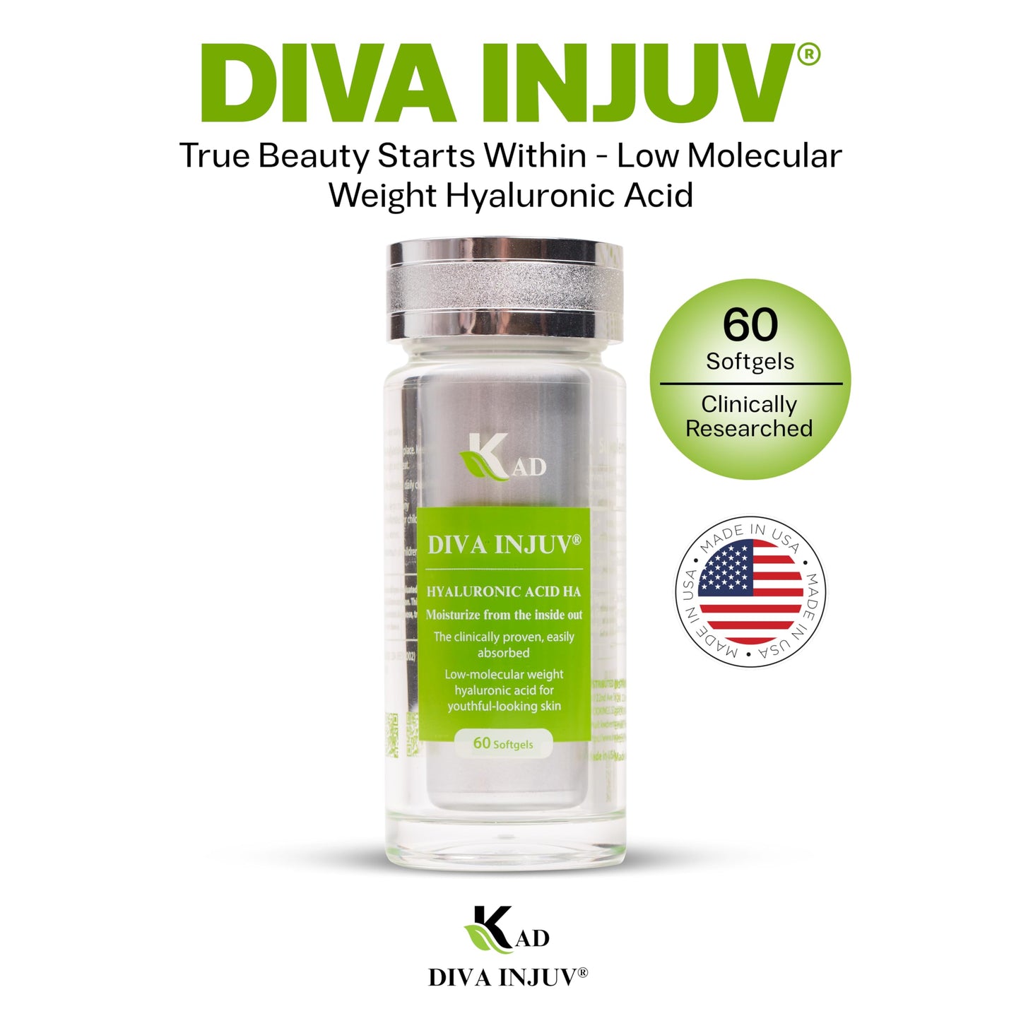 Diva Injuv Hyaluronic Acid Supplement Softgels 60 Count