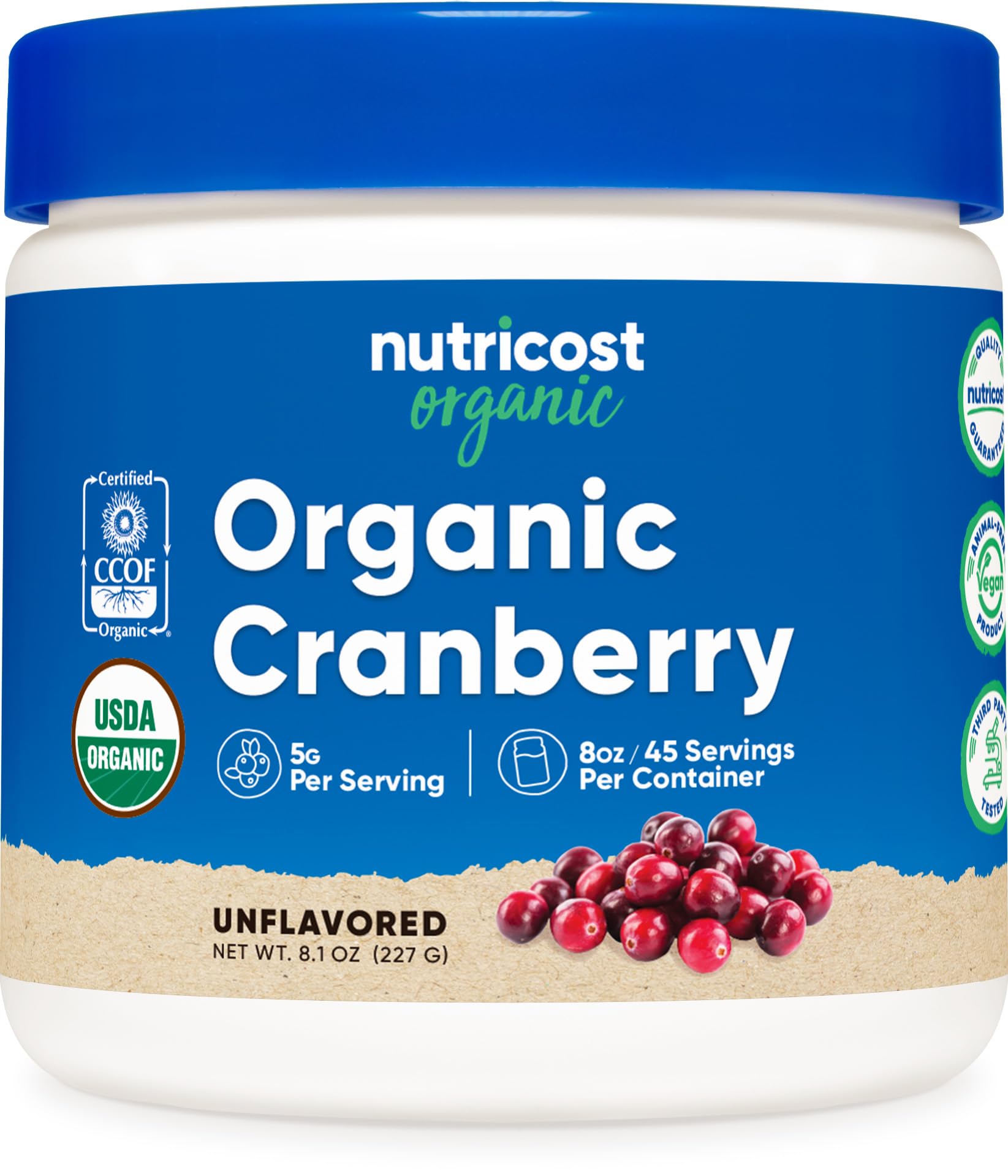 Nutricost Organic Cranberry Powder 8.1 oz Gluten-Free