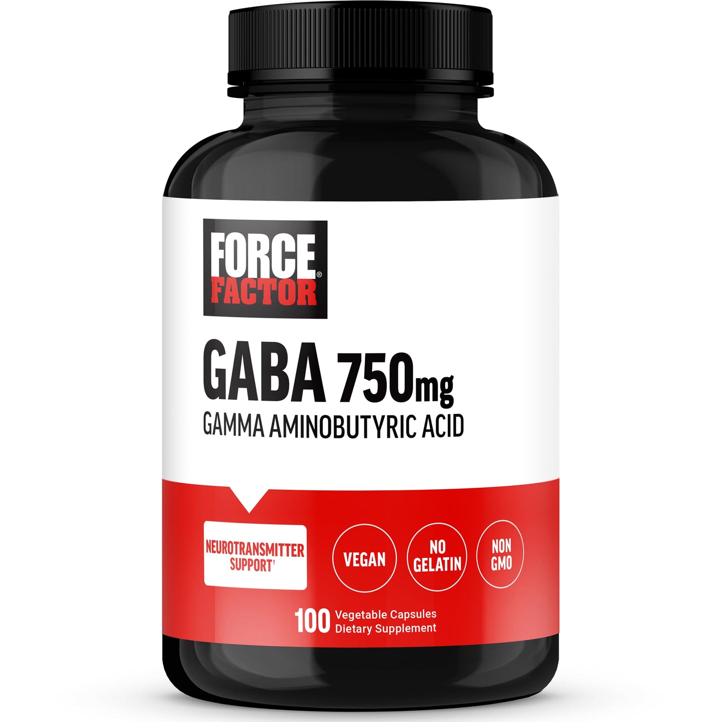Force Factor GABA 750mg Capsules, 100 Count