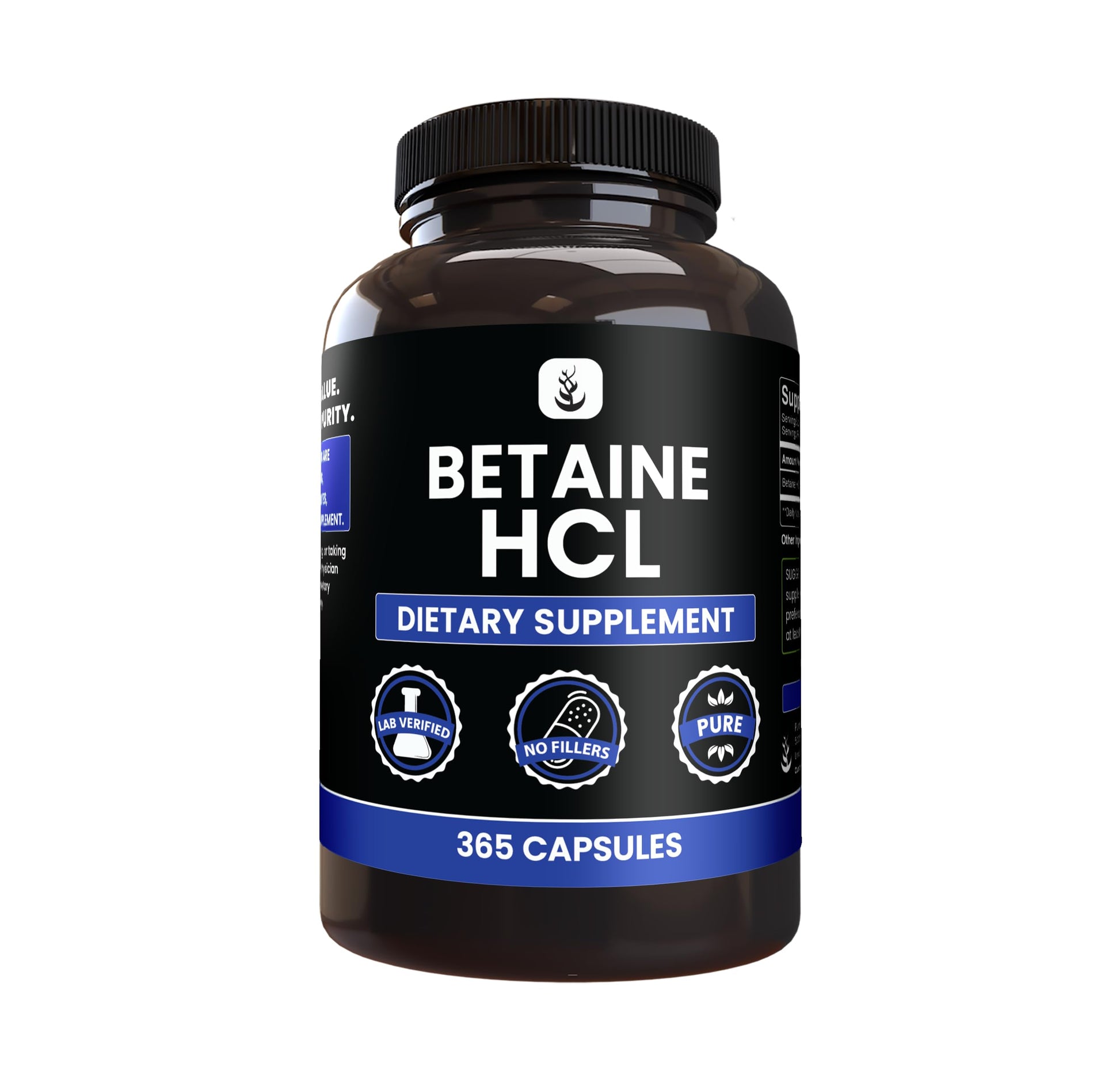 PURE ORIGINAL INGREDIENTS Betaine HCL Capsules 365