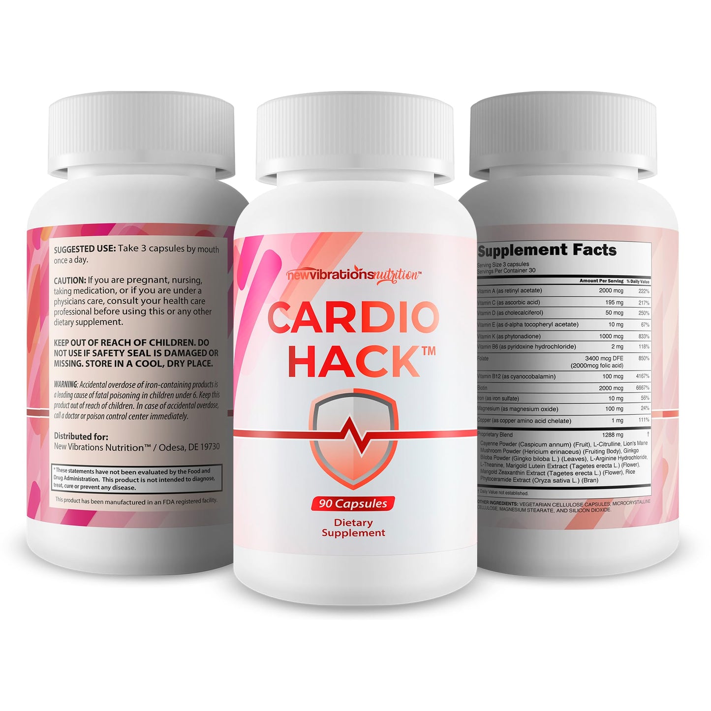New Vibrations Nutrition Cardio Hack Capsule 90 Count