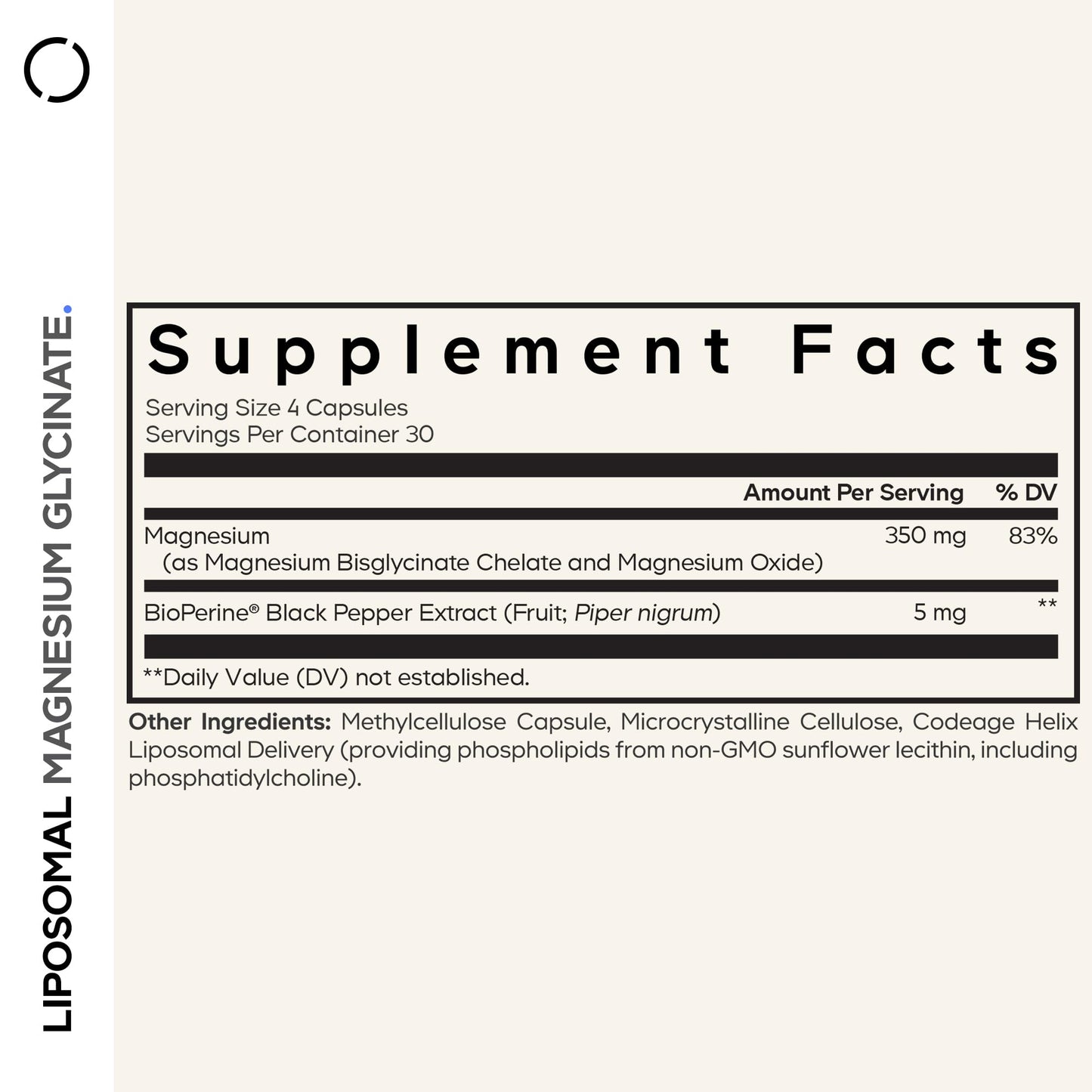 Codeage Liposomal Magnesium Glycinate, Bisglycinate, NSF, 120 Capsules