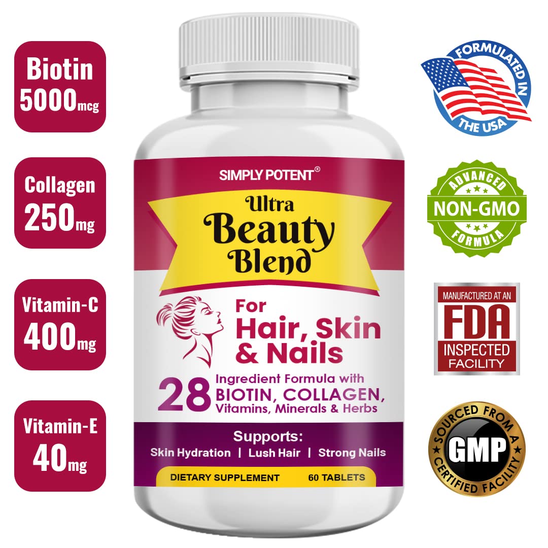 Simply Potent Hair Skin and Nails Vitamins Capsules 60