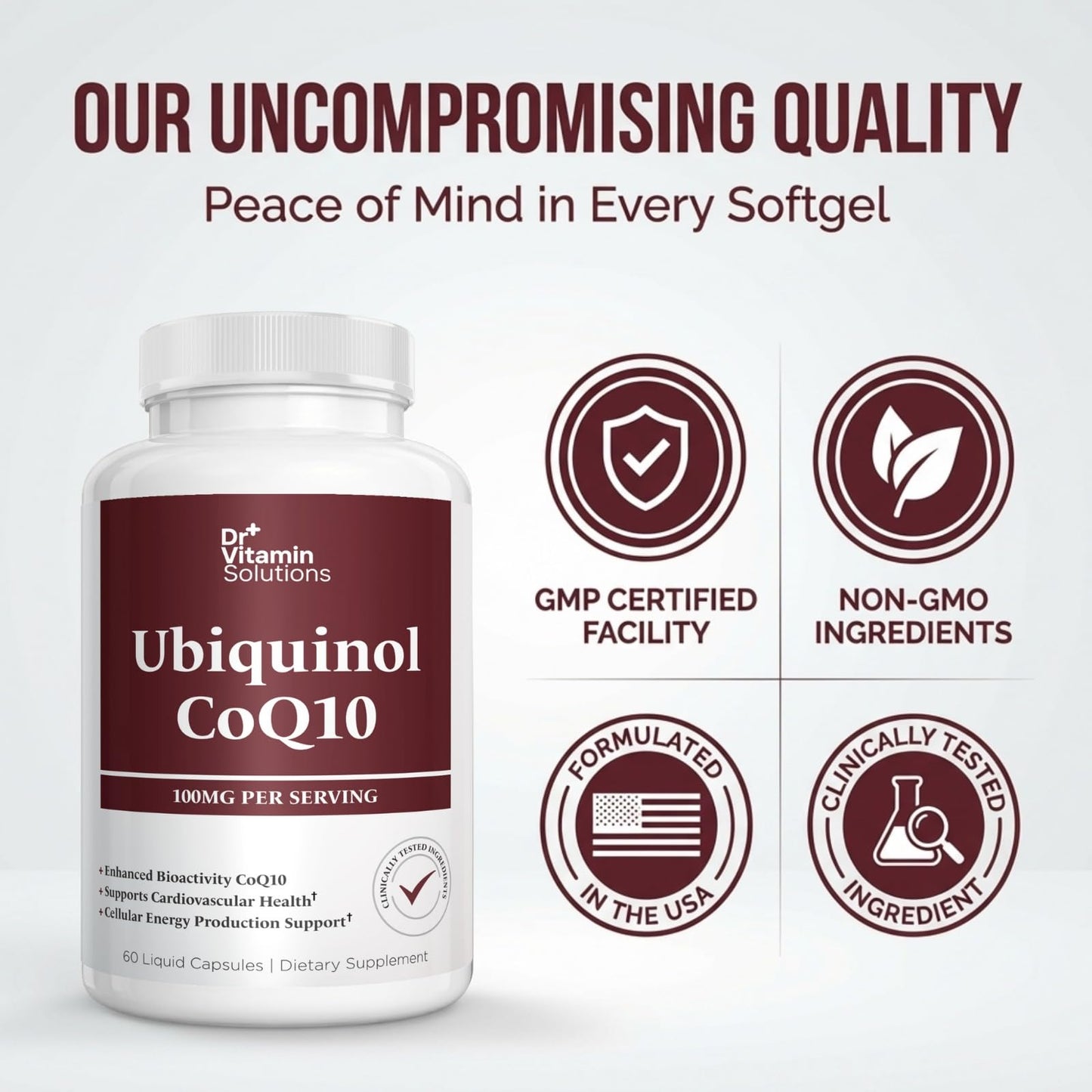 DR VITAMIN SOLUTIONS Kaneka Ubiquinol CoQ10 100mg Softgels 60 Count