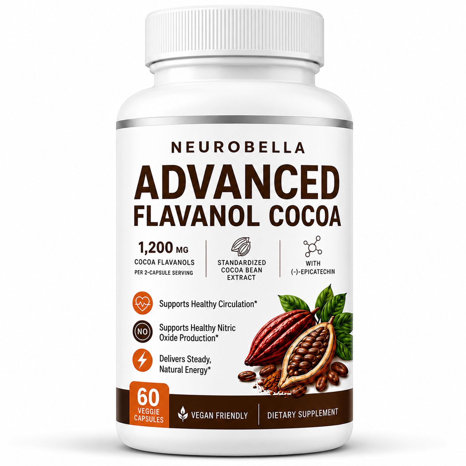 Kunnozz Neurobella Advanced Flavanol Cocoa Formula Capsule, 60 Capsules