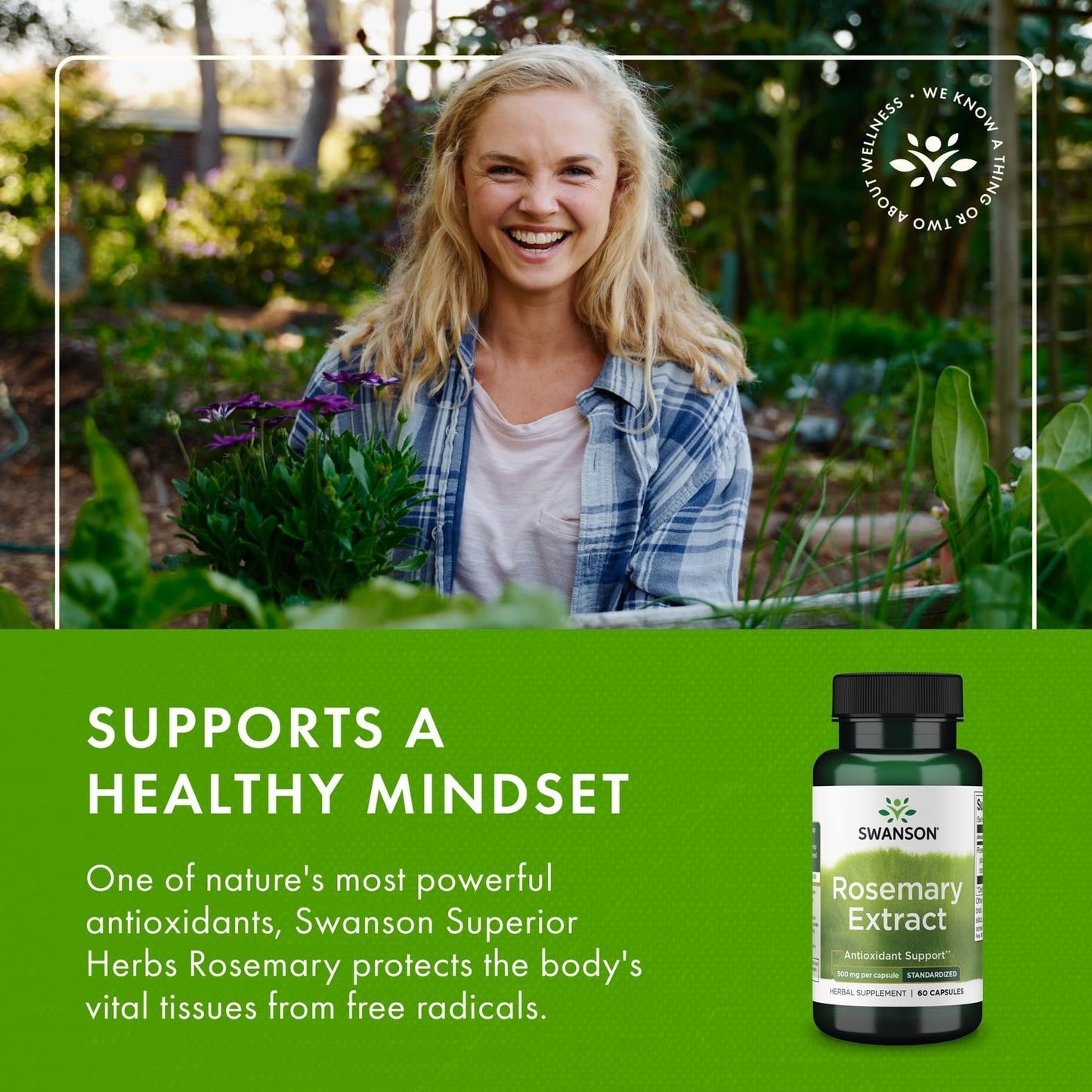 Swanson Rosemary Extract 500 Milligrams Capsules 60 Count