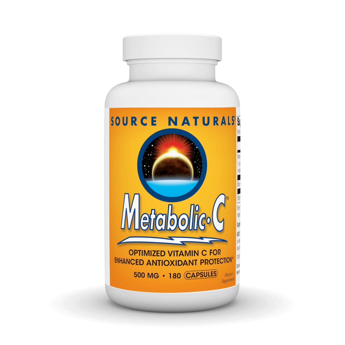 Source Naturals Metabolic C 500 mg Vitamin C Capsule, 180 Count