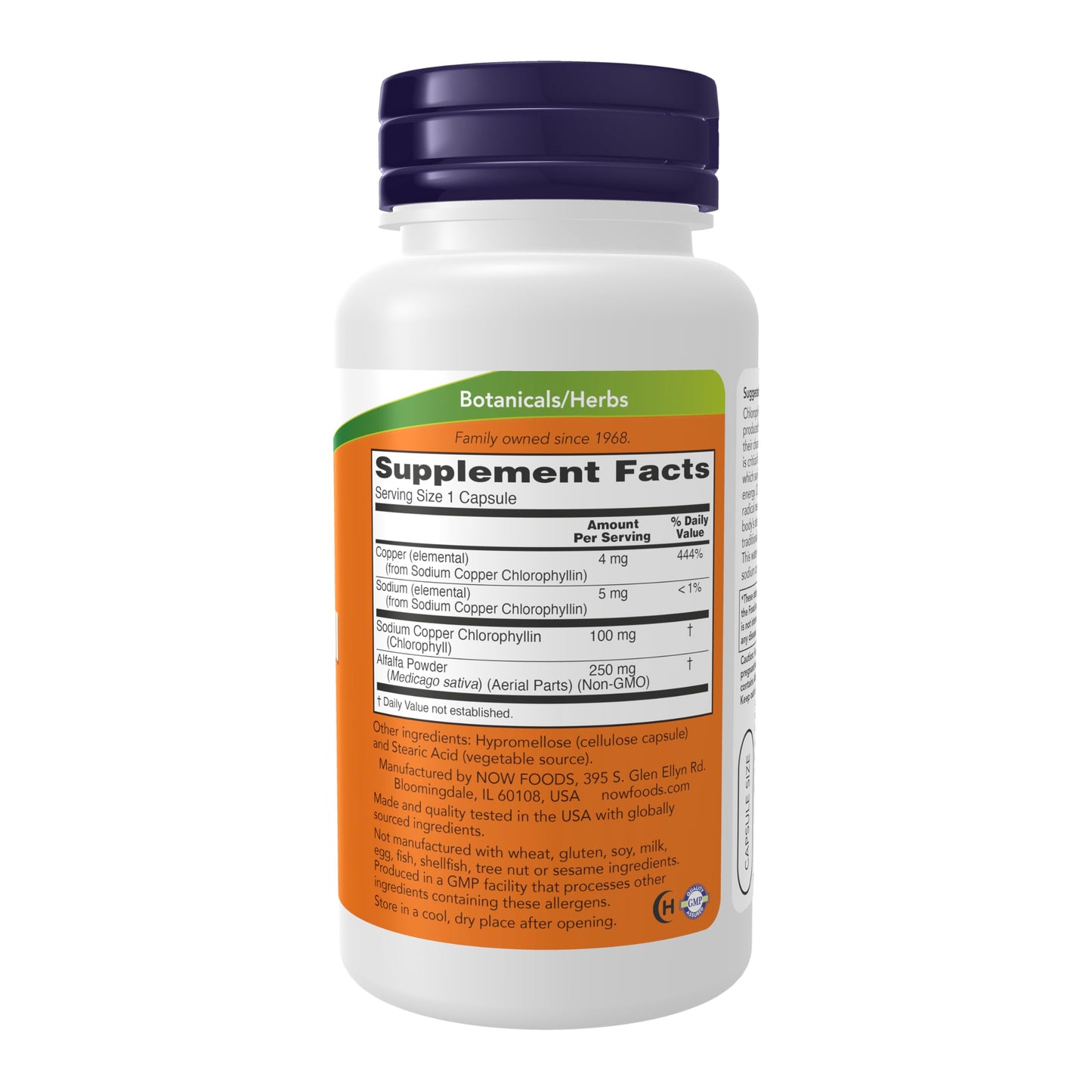 NOW Foods Chlorophyll 100 mg Capsules, 90 Count