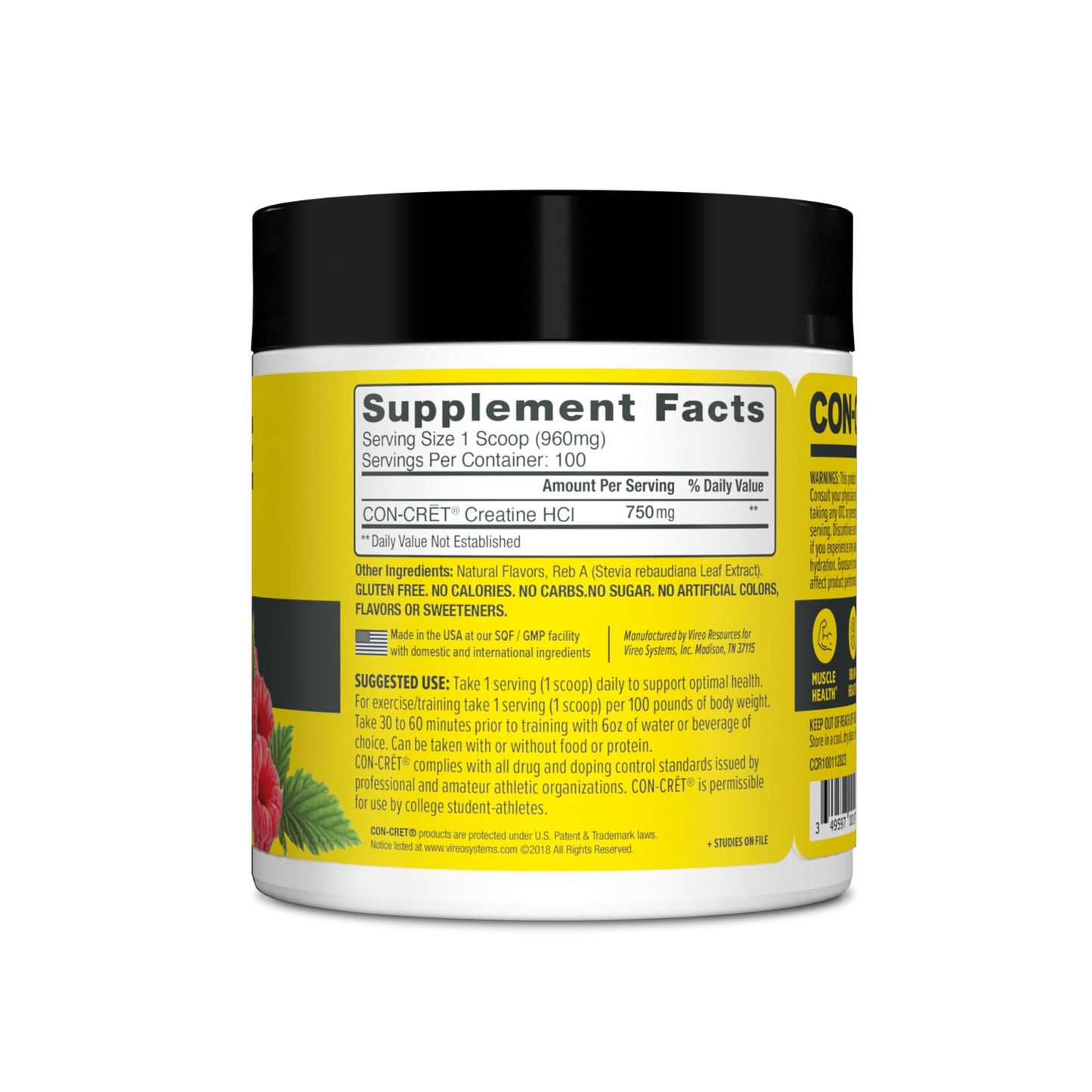 CON-CRET Creatine HCl Powder 100 Servings