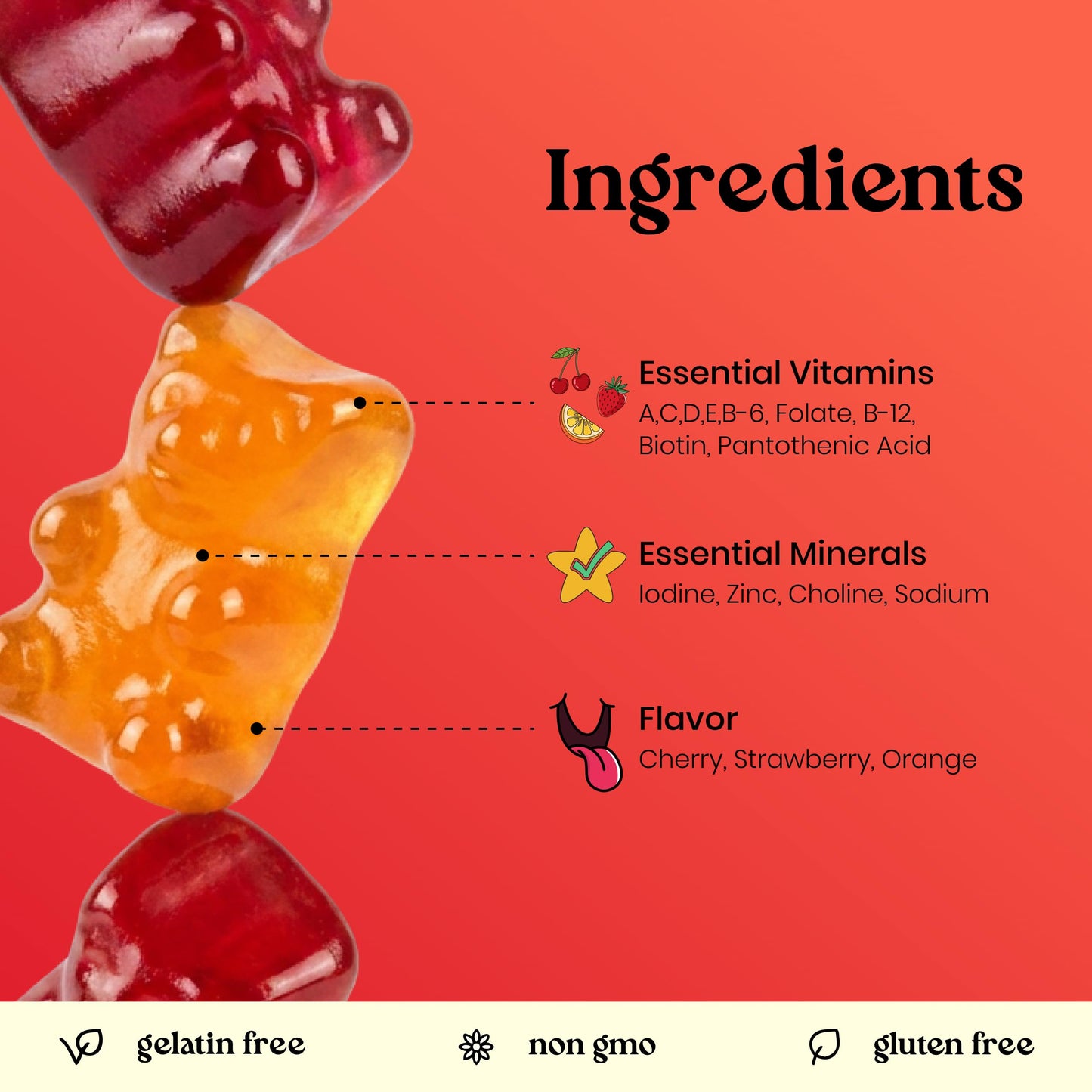 VITA GLOBE Elderberry Gummies with Vitamin C, Zinc, Immune Support Vegan, 60 Count