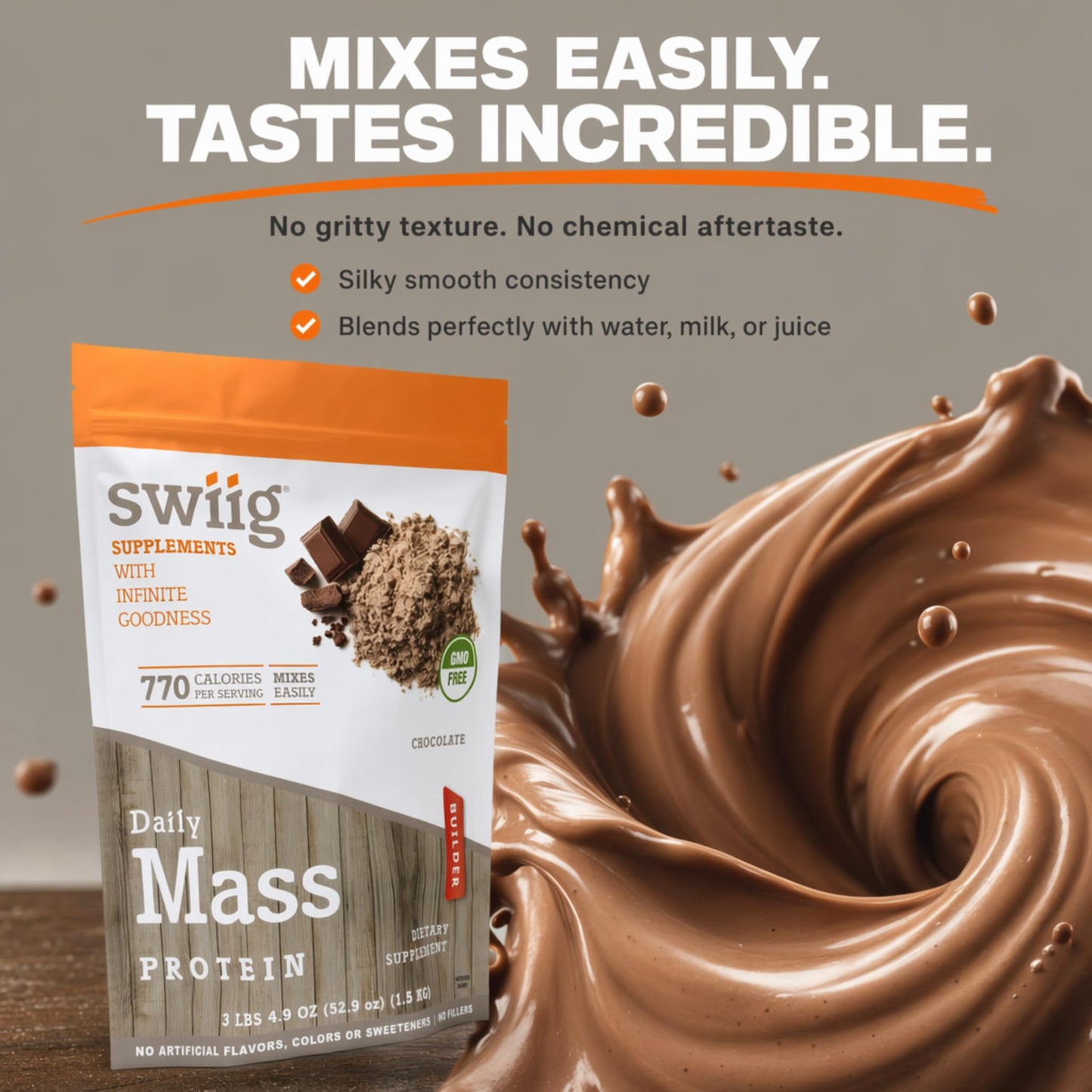 swiig Mass Builder Protein Powder, Chocolate 52.8