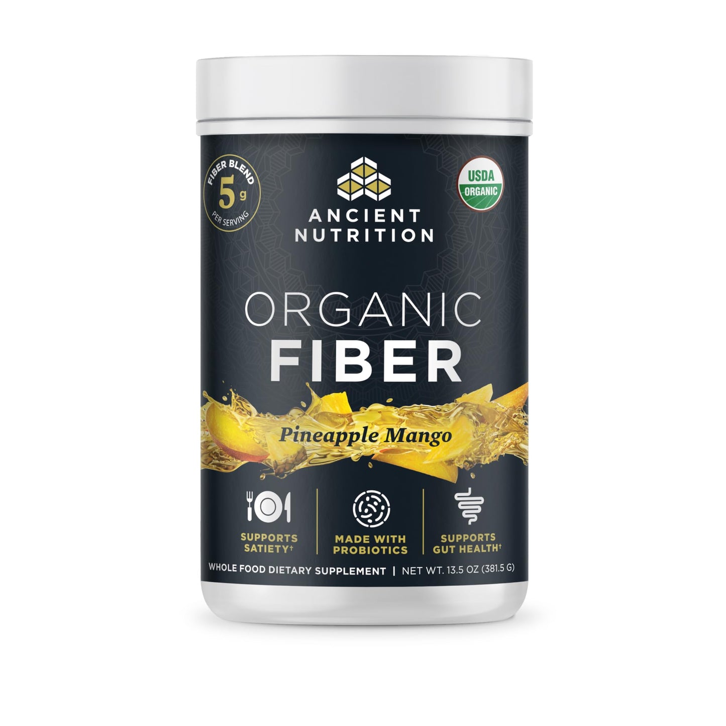 Ancient Nutrition Organic Acacia Fiber Powder, Pineapple Mango, 13.5 Ounce