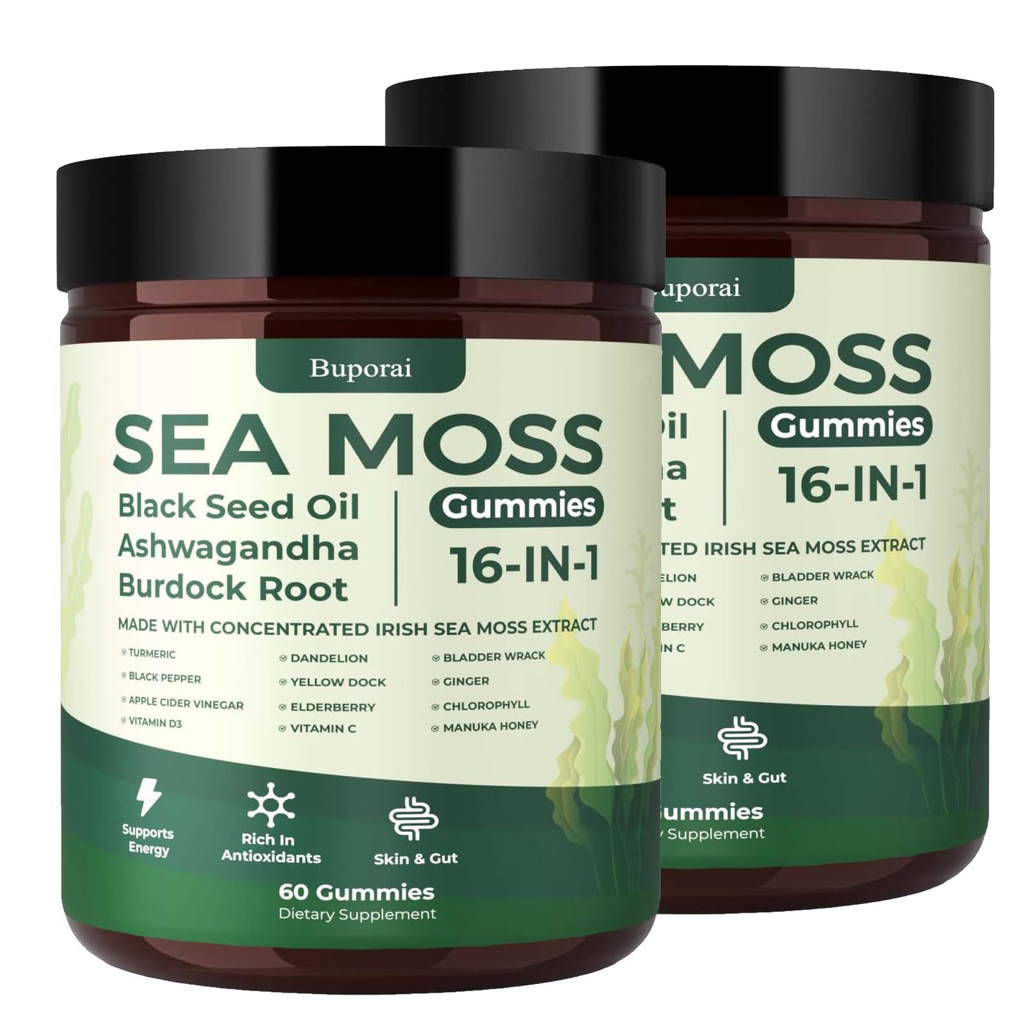 Buporai Sea Moss Gummies 120 Count