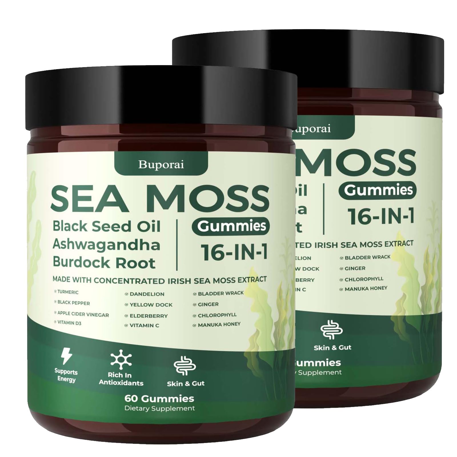Buporai Sea Moss Gummies 120 Count