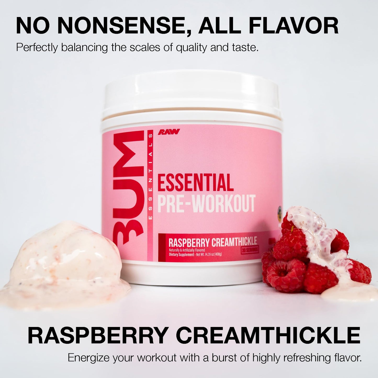 RAW Essential Pre-Workout Powder 14.39 Ounce