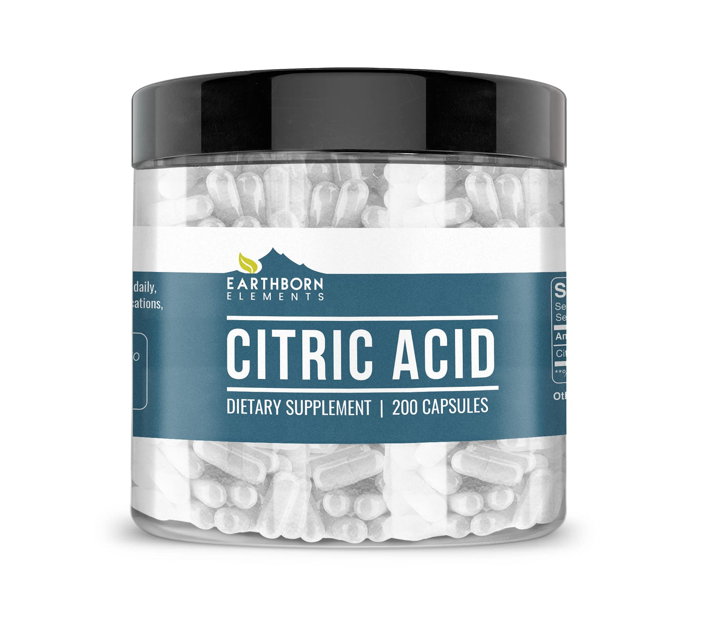 Earthborn Elements Citric Acid 200 Capsules
