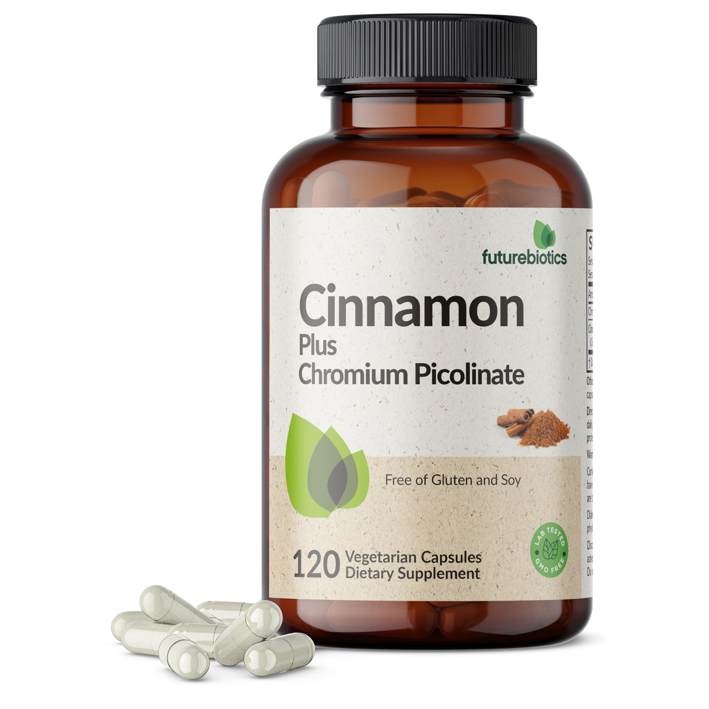 Futurebiotics Cinnamon Plus Chromium Picolinate Supplement Capsules, 120 Capsules
