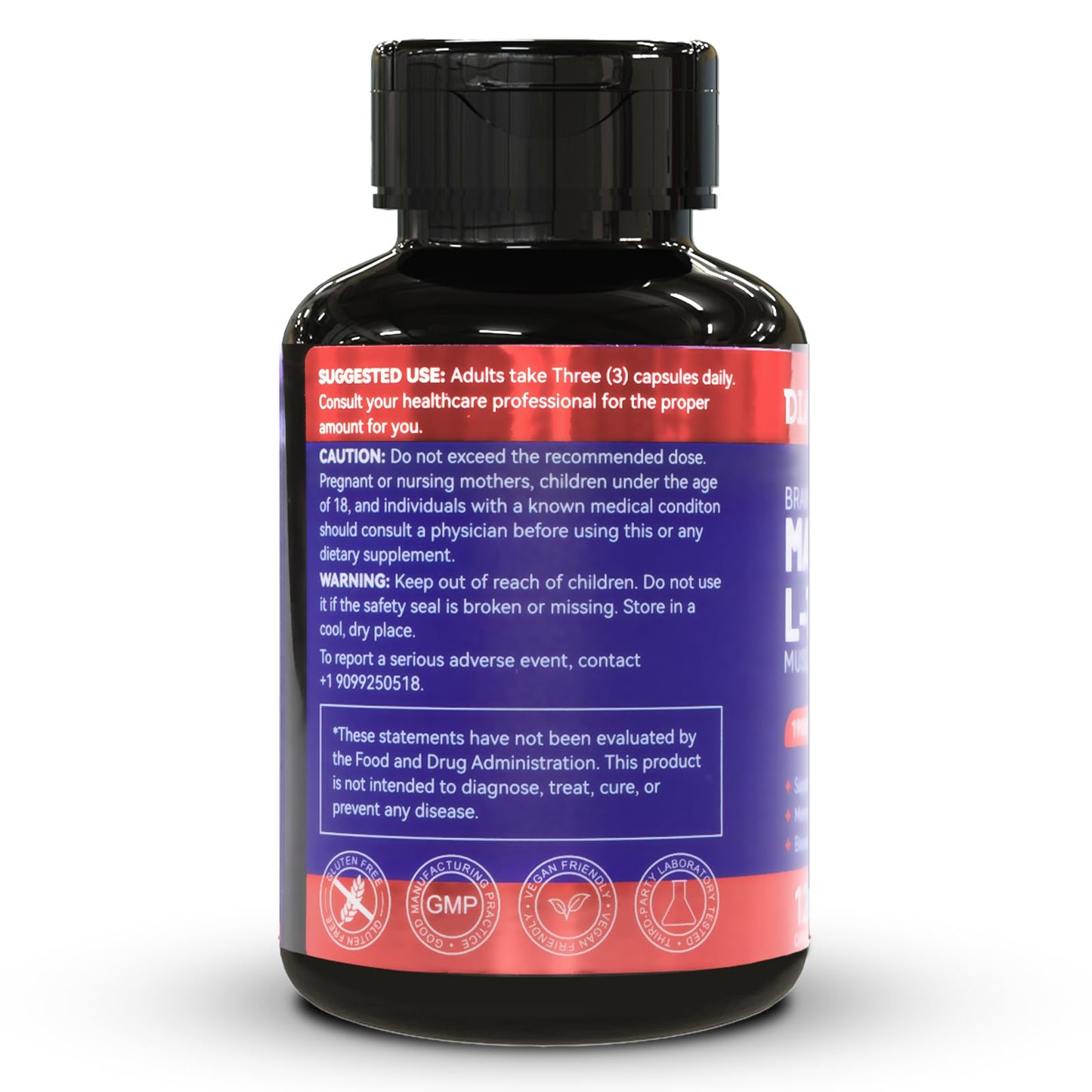 DIATMOON Magnesium L-Threonine Capsules, 240 Veg Capsules