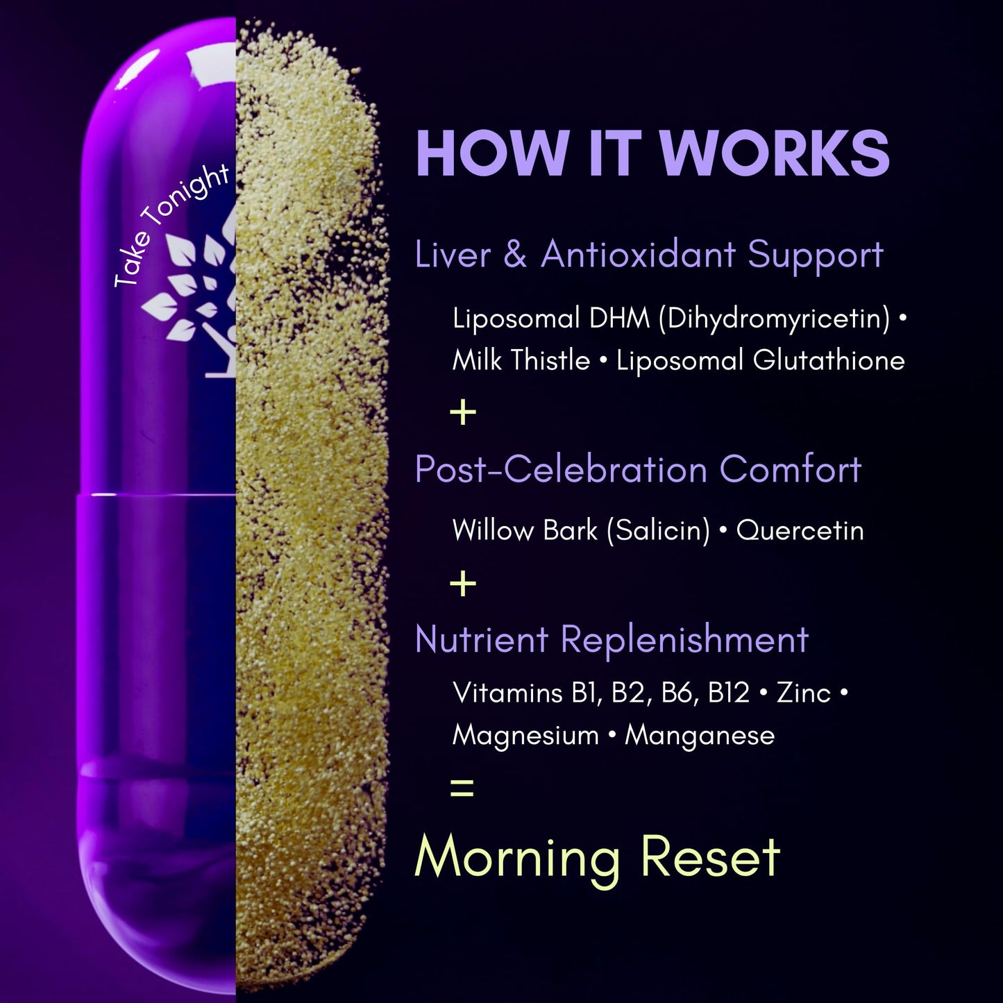 Purple Tree Post-Celebration Wellness Supplement for Liver Support & Hydration Capsule, 30 Count