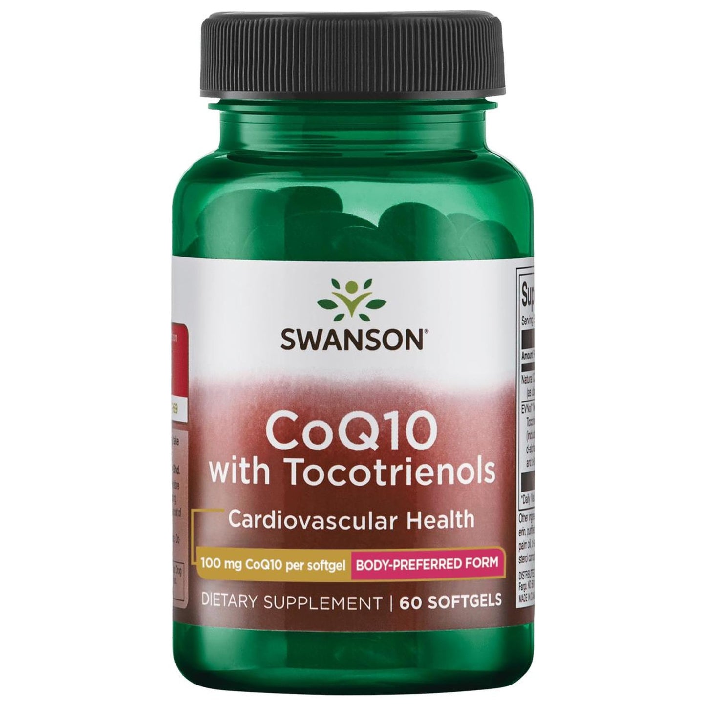 Swanson CoQ10 100 mg with 10 mg Tocotrienols Capsules, 60 Count