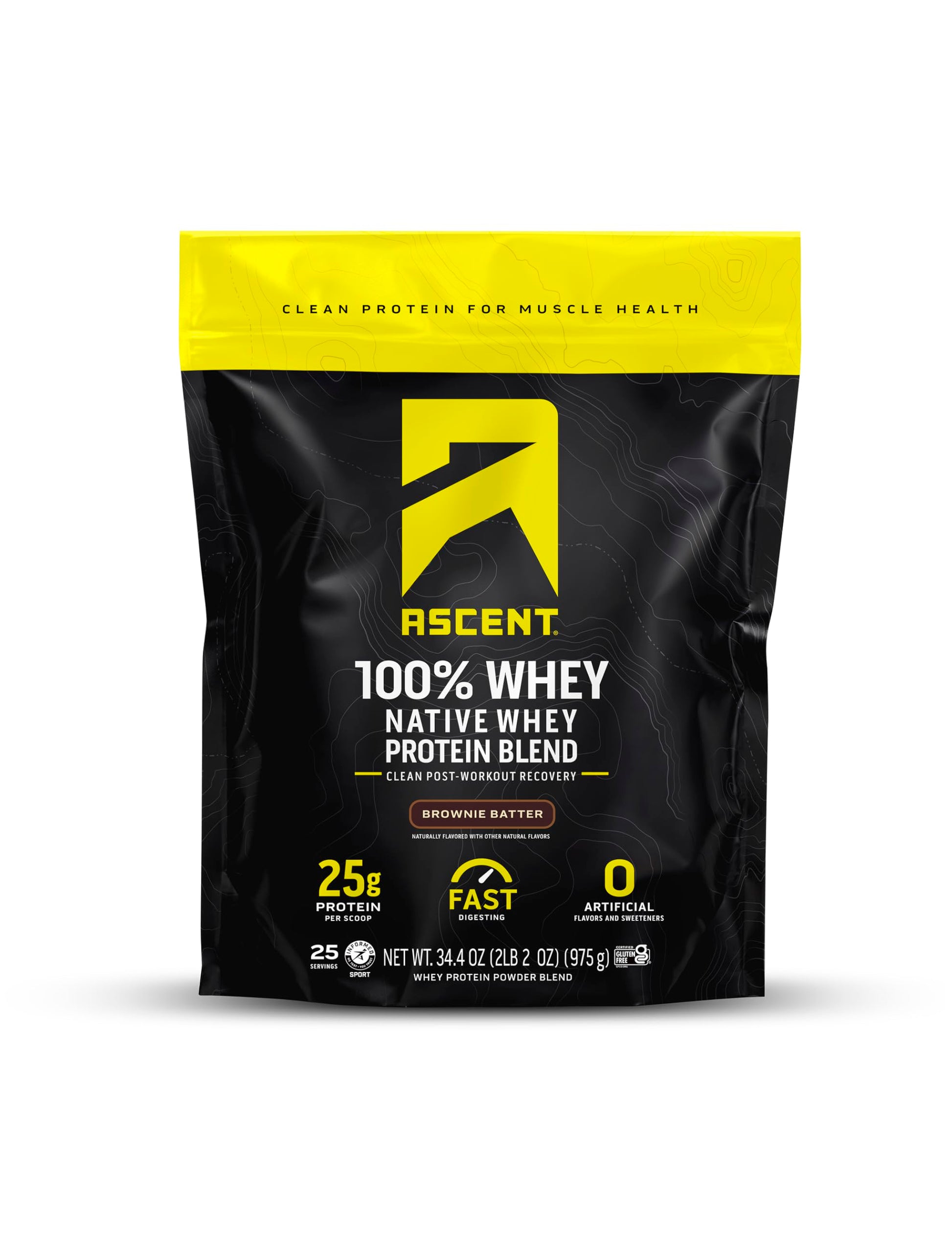 Ascent 100% Whey Protein Powder Brownie Batter, 27.2 oz