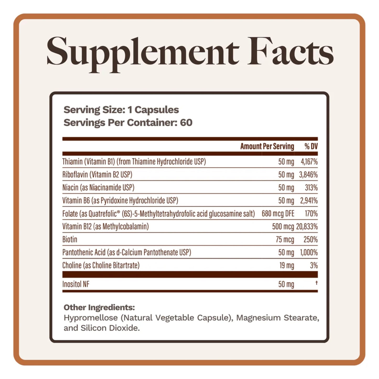 Utzy Naturals Vitamin B Complex 60 Capsules
