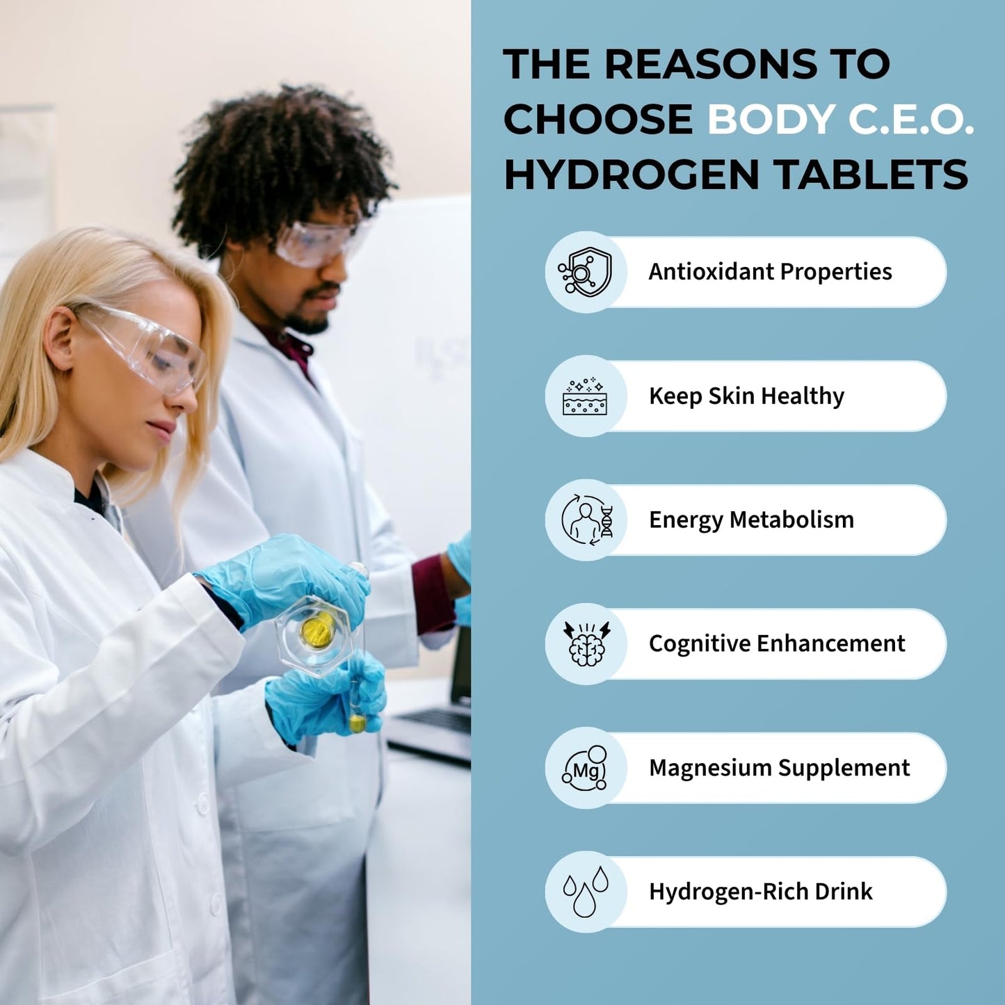 Body C.E.O. Hydrogen Water with Magnesium, 90 Tablets