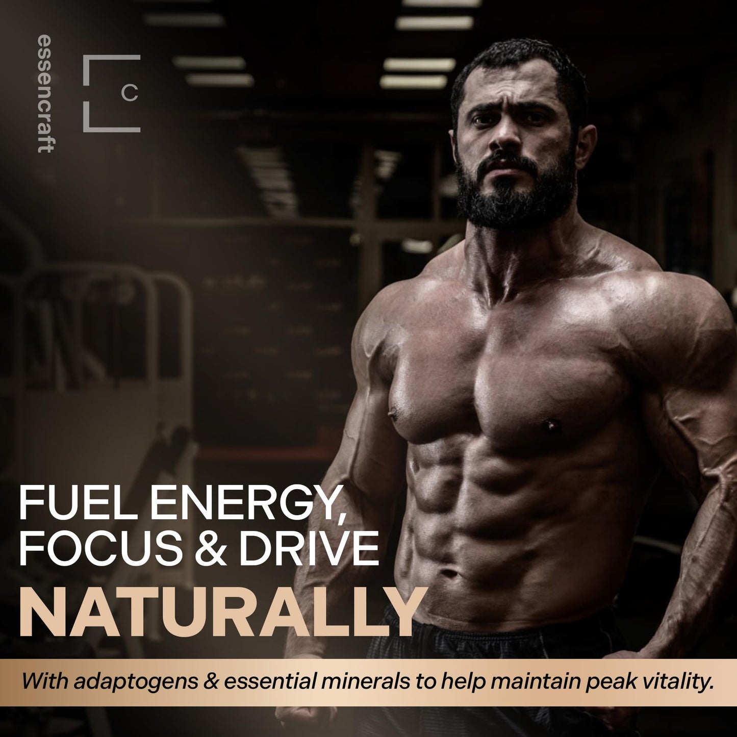 Essencraft Atlas X Testosterone Supplement for Men – 10-in-1 Natural Testosterone Booster & Muscle Booster w/Shilajit, Zinc, Tongkat Ali, & More, 120 Capsules