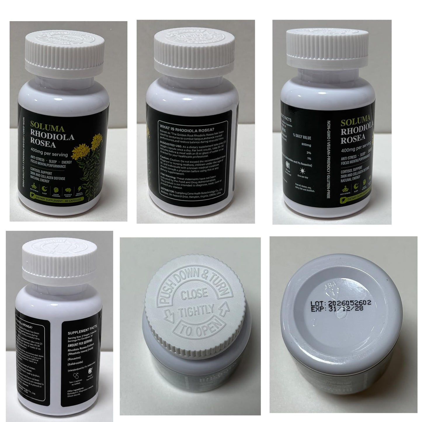 Soluma Rhodiola Rosea Extract Supplement, 90 Capsules