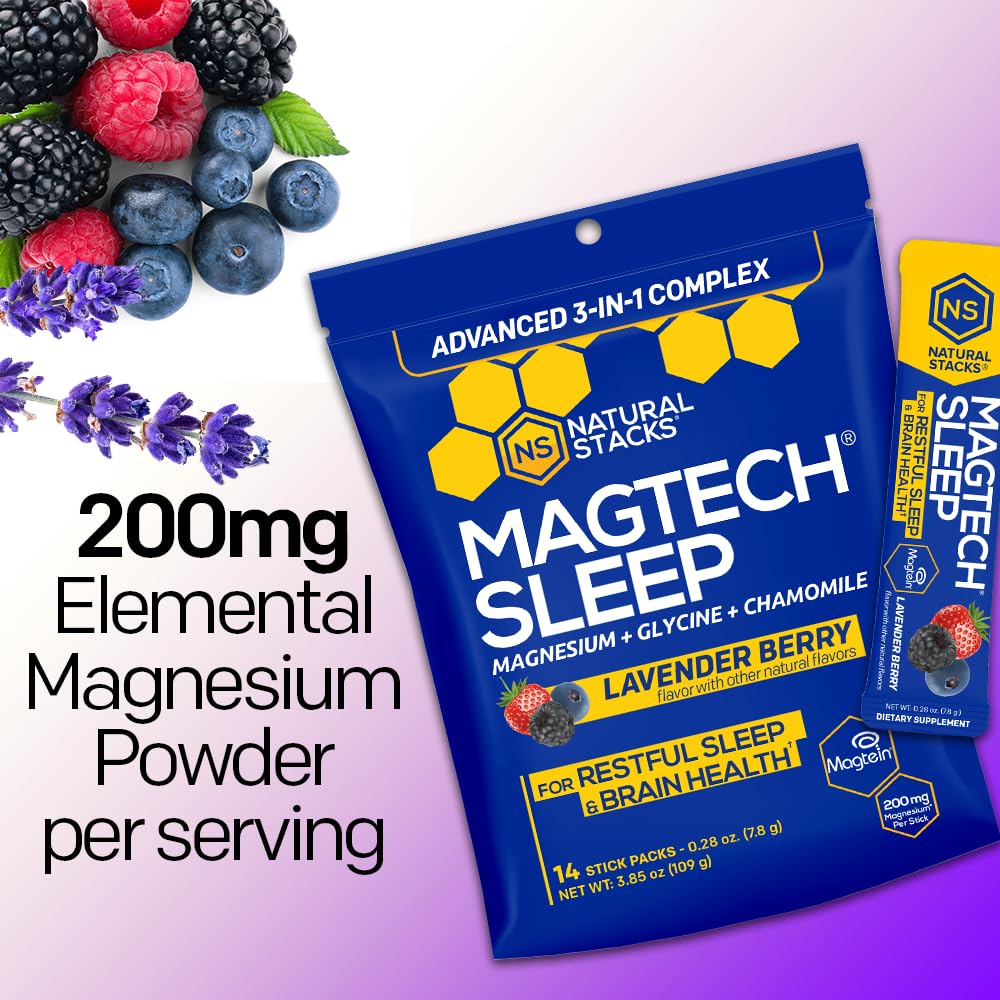 NATURAL STACKS MagTech Magnesium Sleep Powder 14 Servings