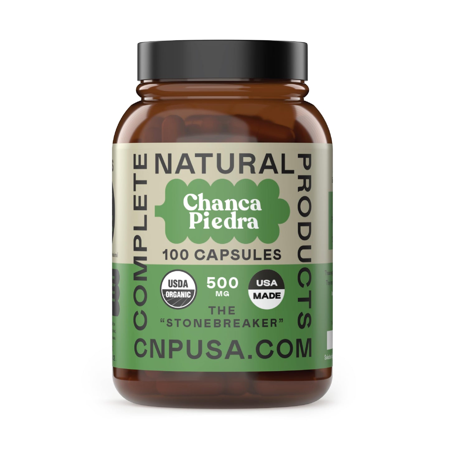 Complete Natural Products Chanca Piedra Organic Capsules 500mg - Phyllanthus Niruri Stonebreaker Extract, Kidney Gallbladder Liver Support, 100 Capsules