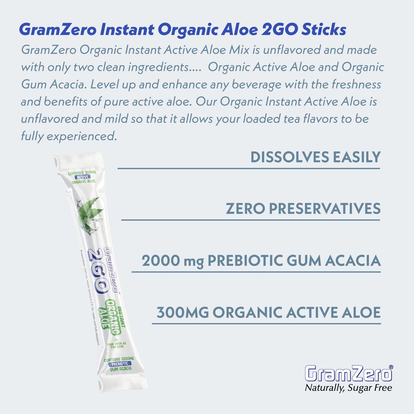 GramZero Organic Aloe Vera Powder 12.7 Ounce