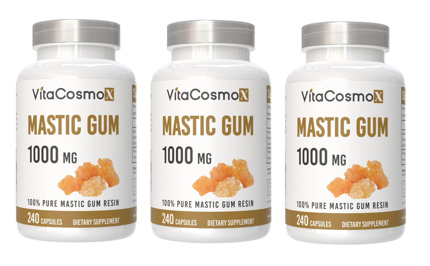 VitaCosmoX Mastic Gum 1000 mg Capsules, 720 Count