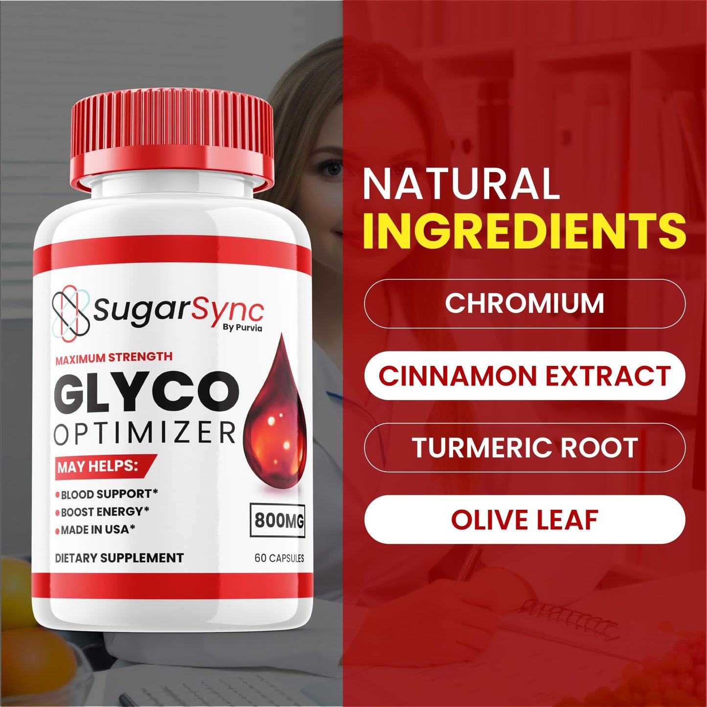Purvia Sugar Sync Glyco Optimizer Capsule, 60 Count